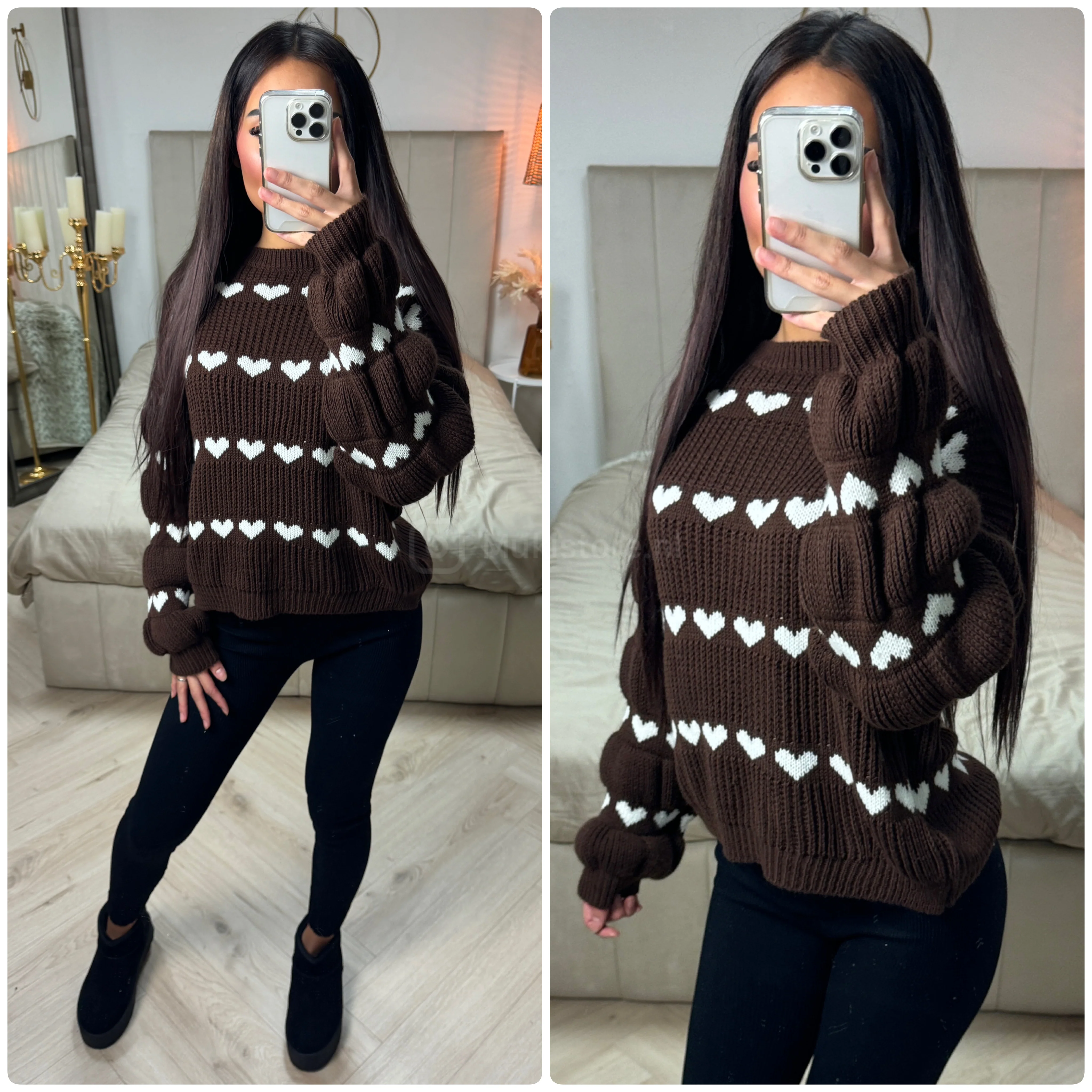 Hearts Sweater Puff Sleeves - Image 21