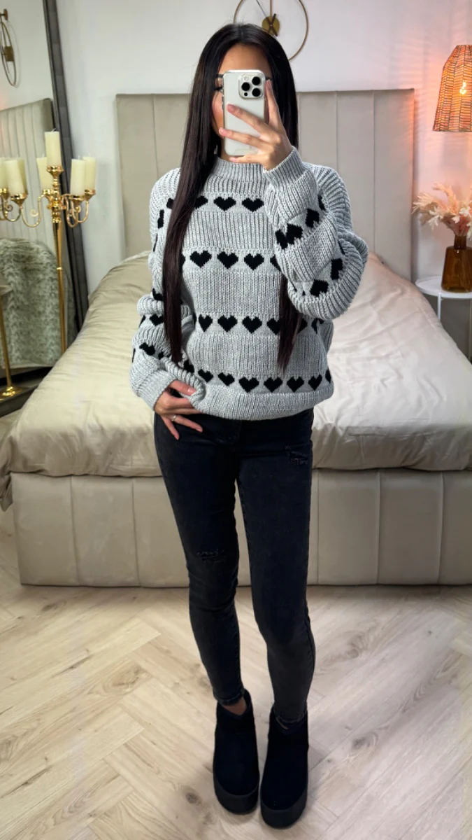 Hearts Sweater Puff Sleeves - Image 7