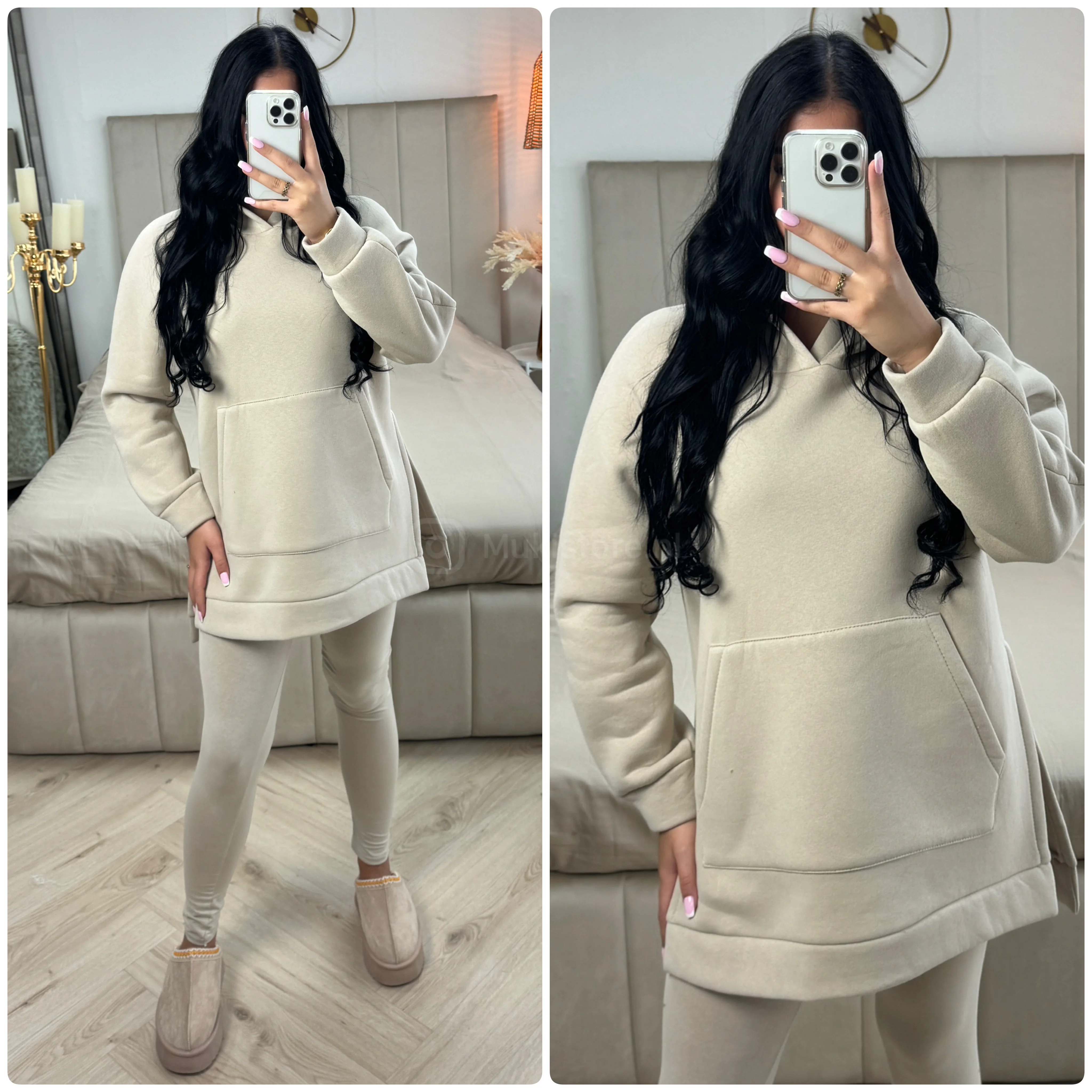 Hoodie Capuchon Legging Set Side Split - Image 11