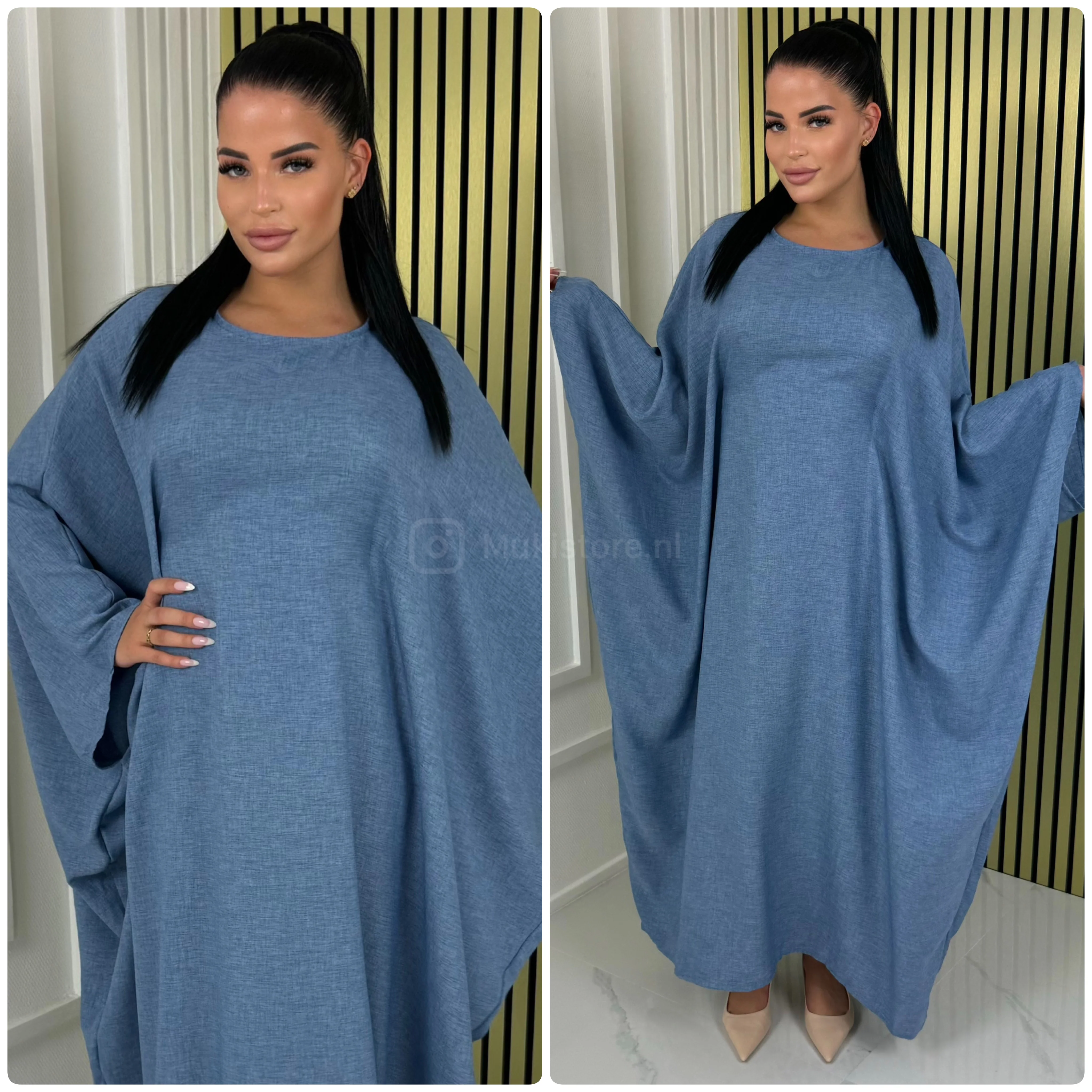 Inside Tie Belt Butterfly Linen Effect Dress - Image 12