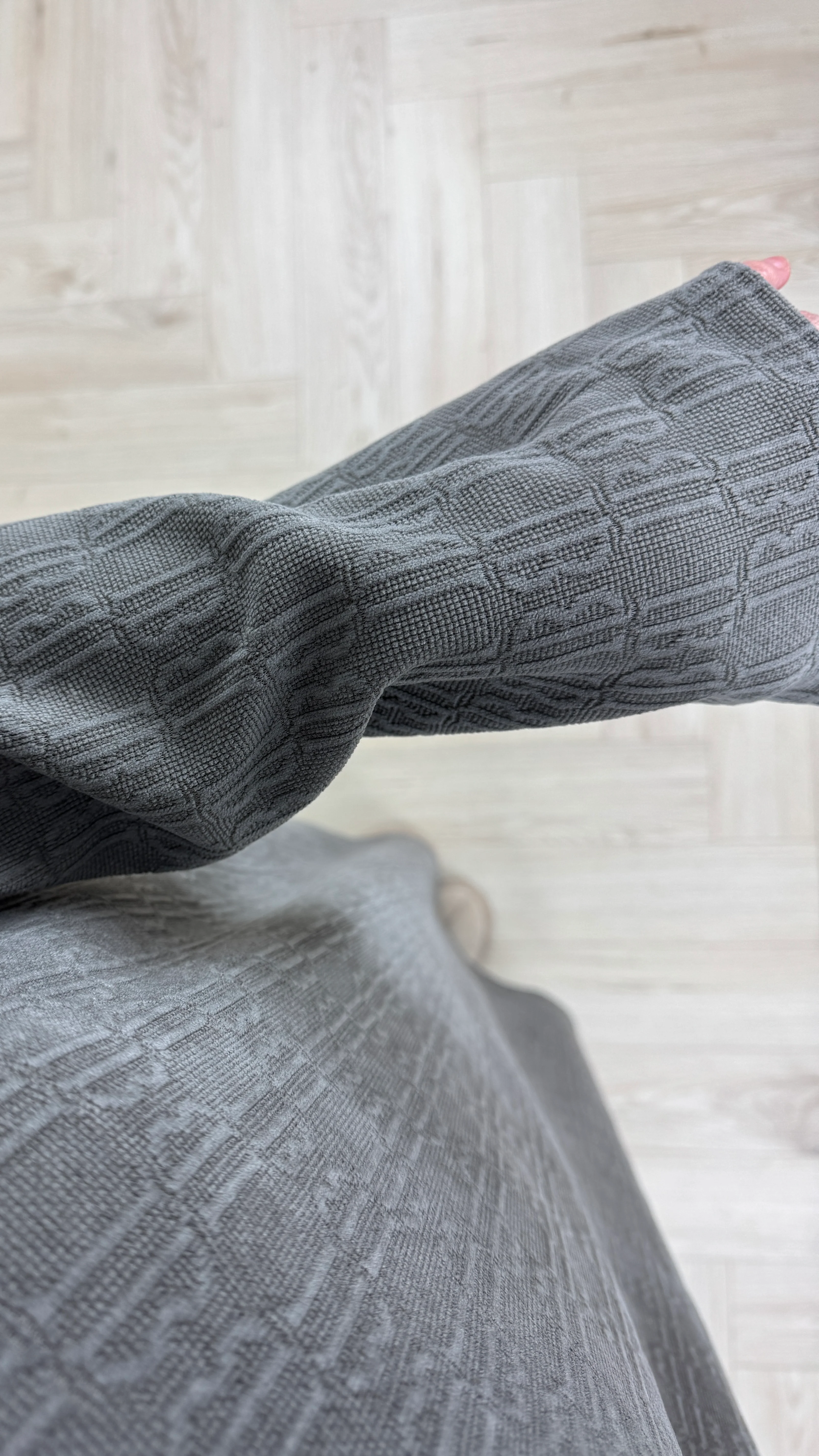 Jacquard Maxi Abaya met Opstaande Kraag - Image 6