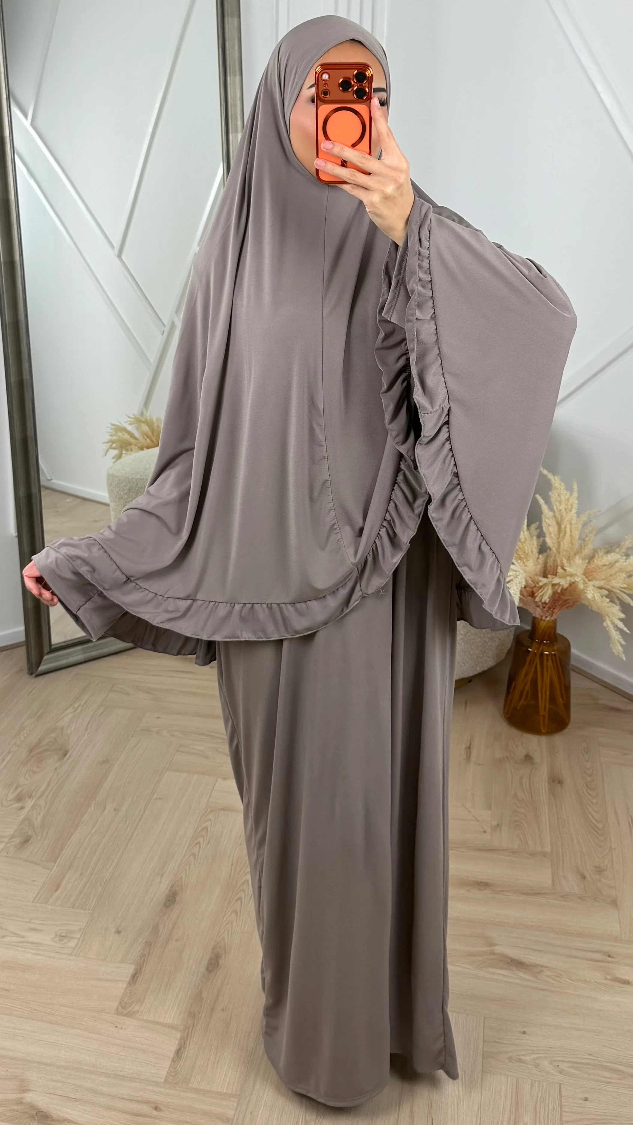 Jersey 2-Piece Khimar Set met Ruffle Rand - Image 6