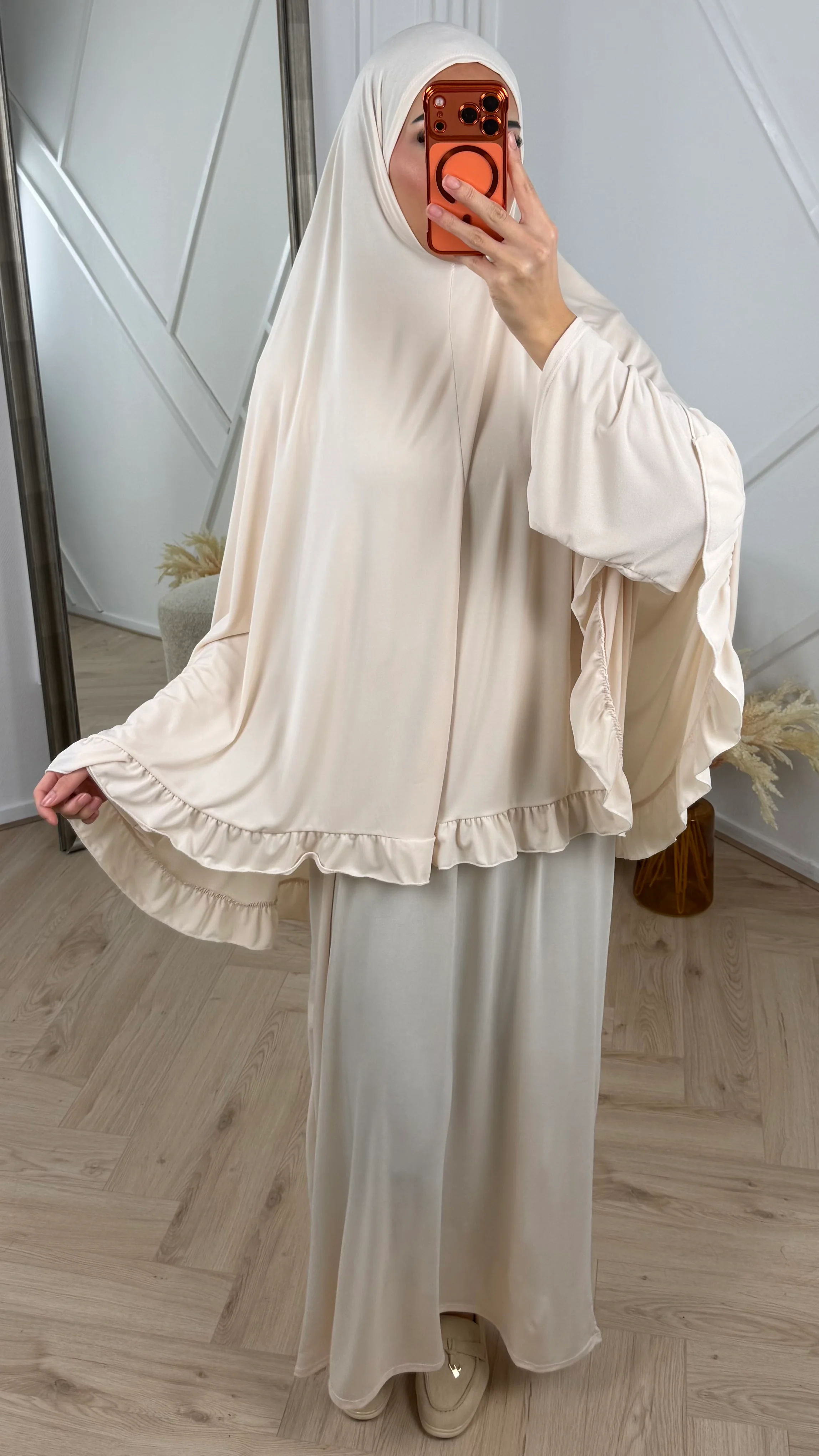 Jersey 2-Piece Khimar Set met Ruffle Rand - Image 7