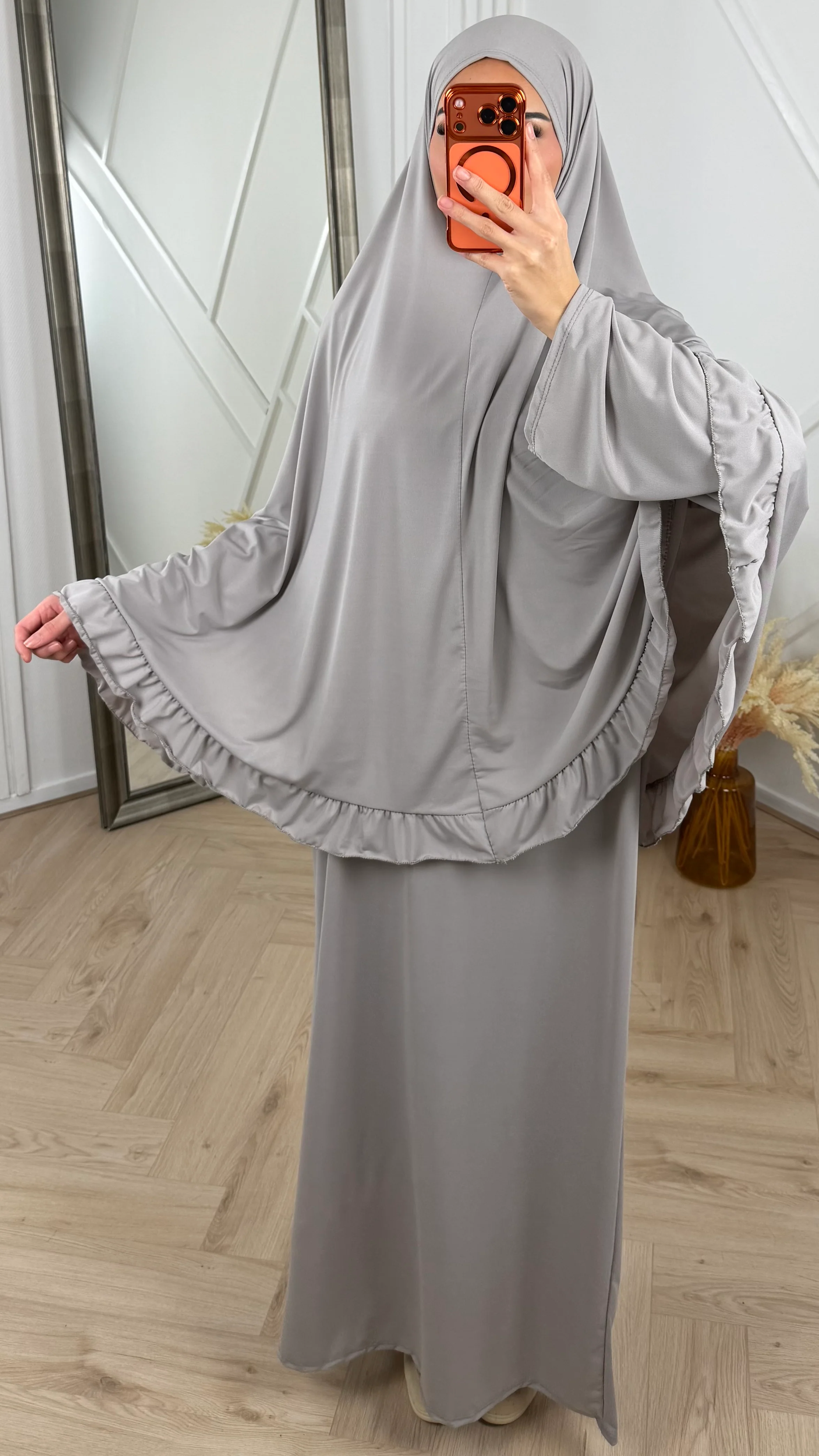 Jersey 2-Piece Khimar Set met Ruffle Rand - Image 8