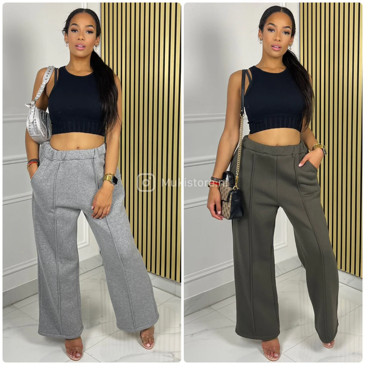 Jogging Wide Leg Pants One Stripe Detail