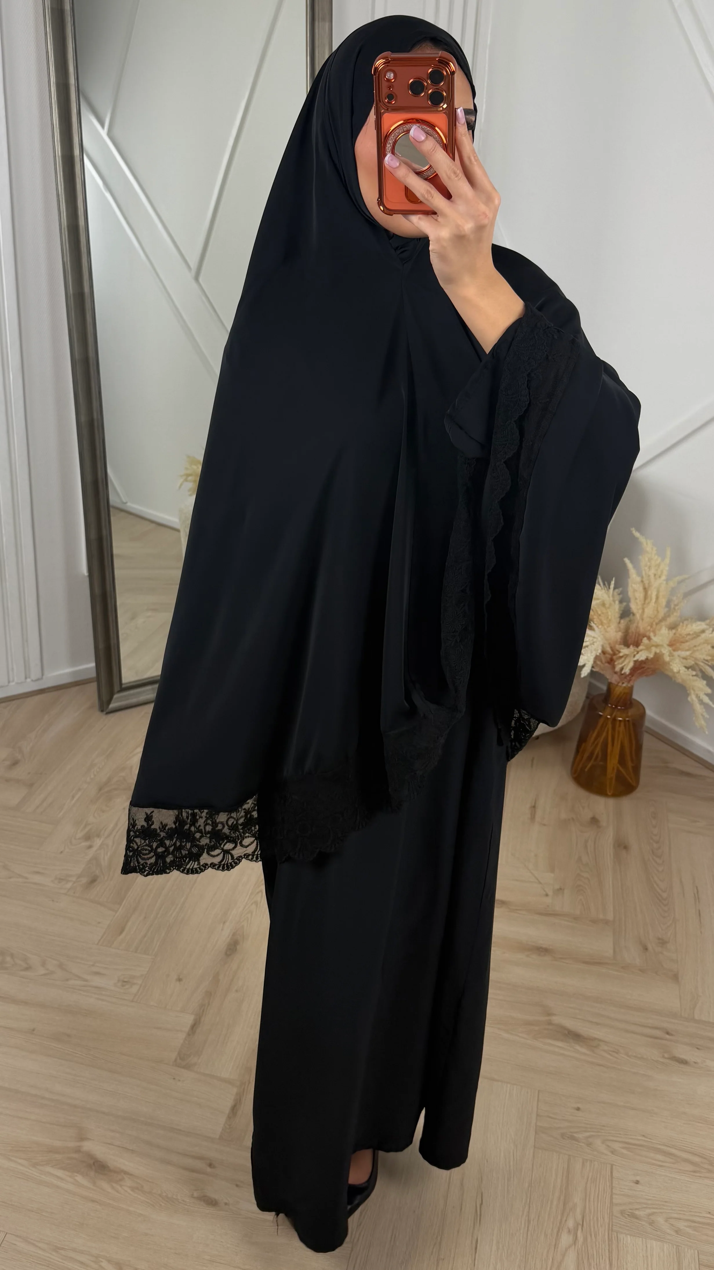 Khimar Maxi Jurk met Kantafwerking - Image 5