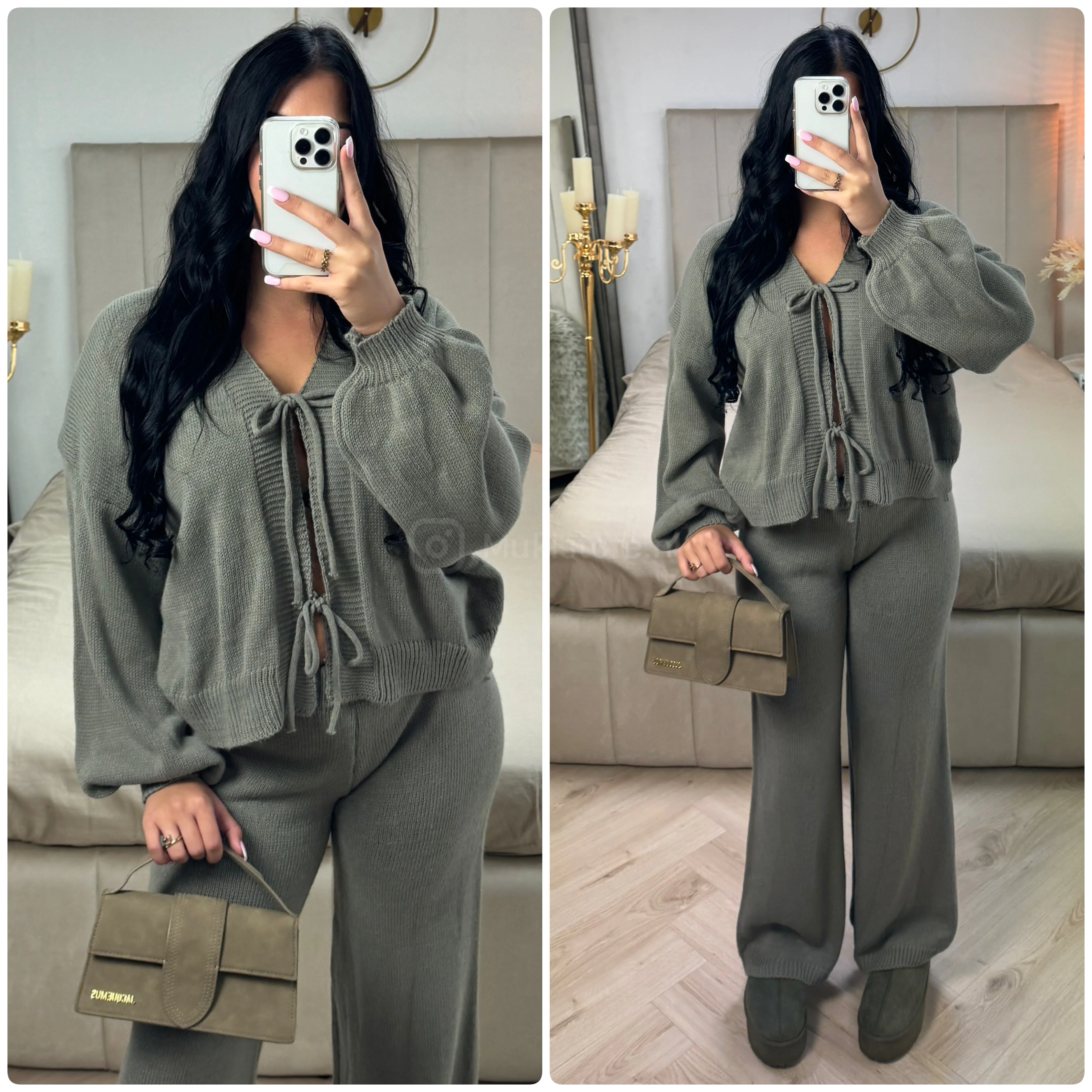 Knitwear 2 Ties Cardigan Set - Image 17