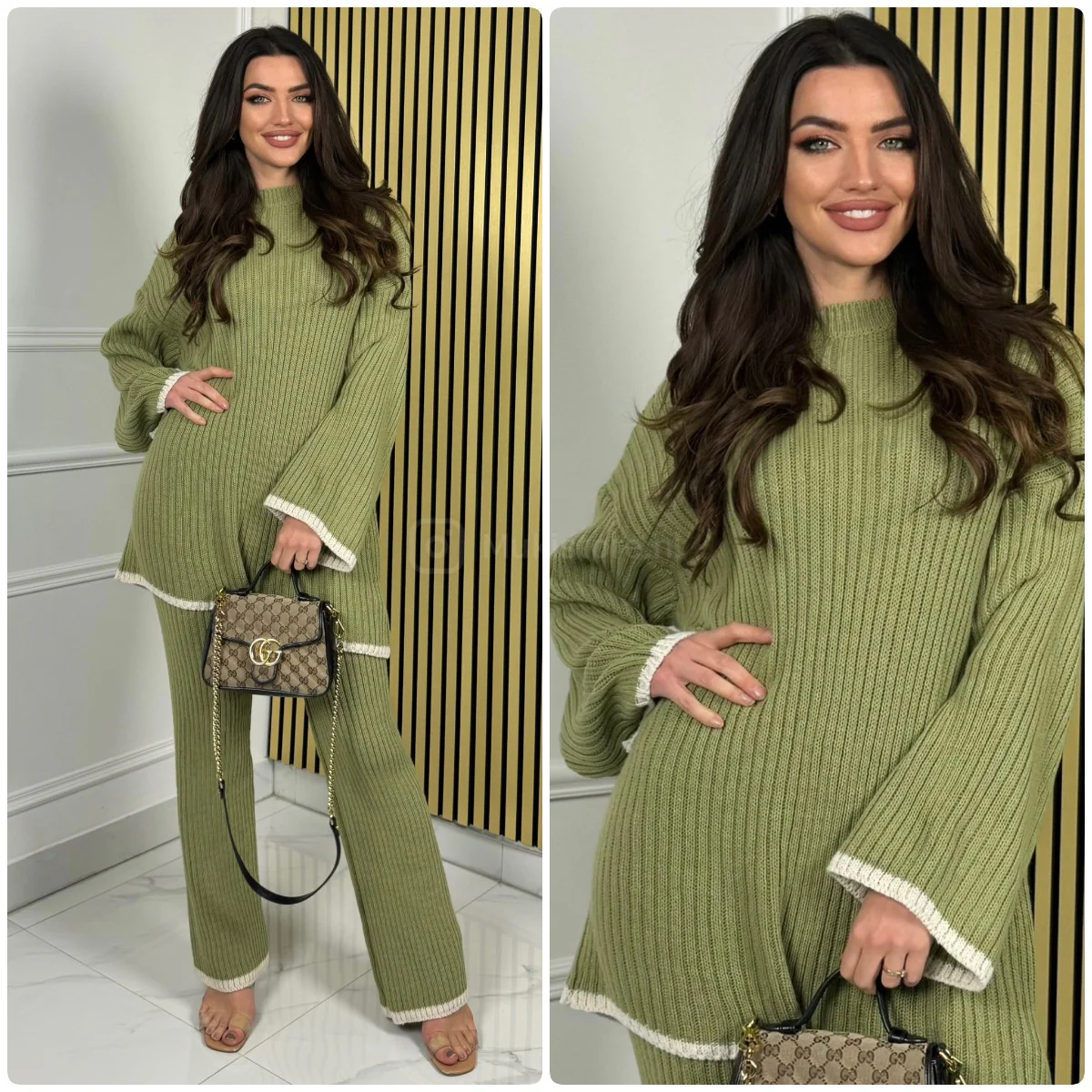 Knitwear Oversized Ribbed Wide Leg Set Line Detail 21191 - Image 6