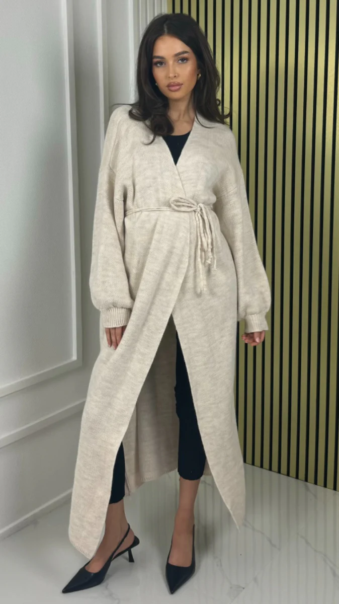 Knitwear Wrapped Cardigan Tie Belt - Image 14