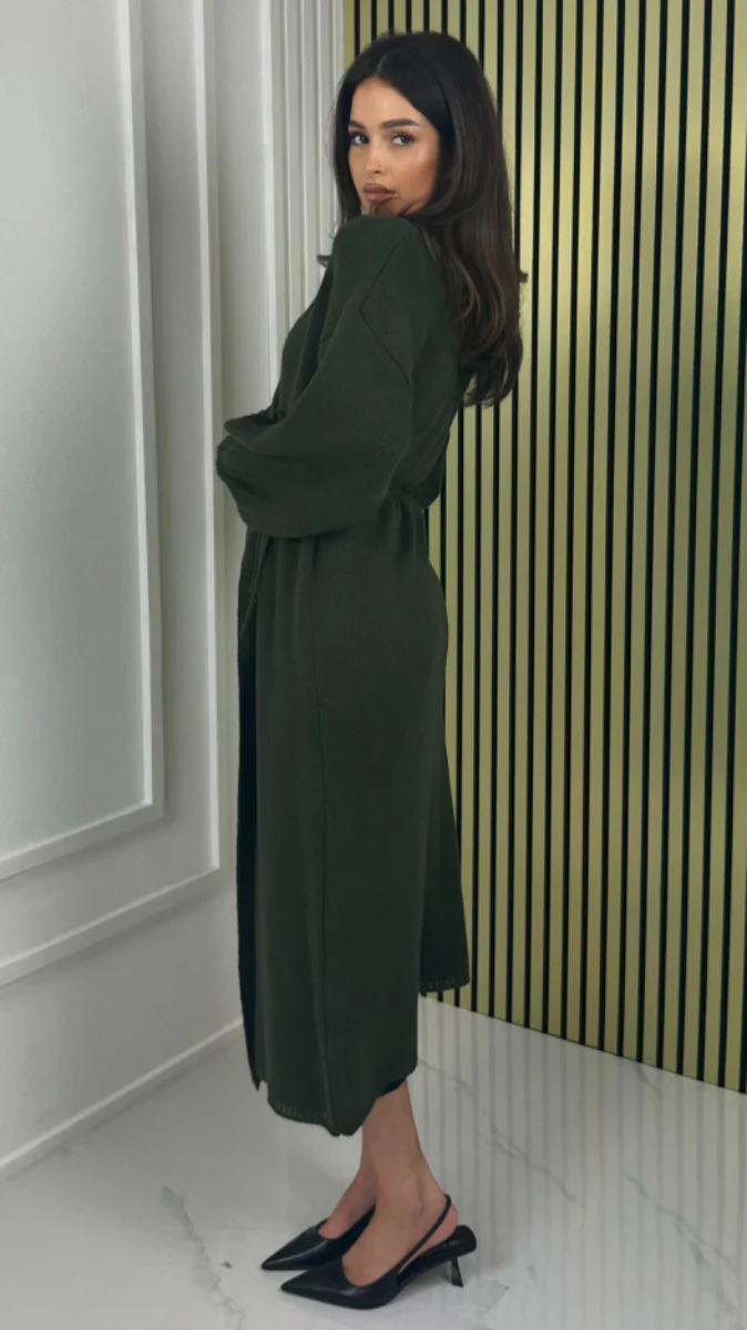 Knitwear Wrapped Cardigan Tie Belt - Image 5