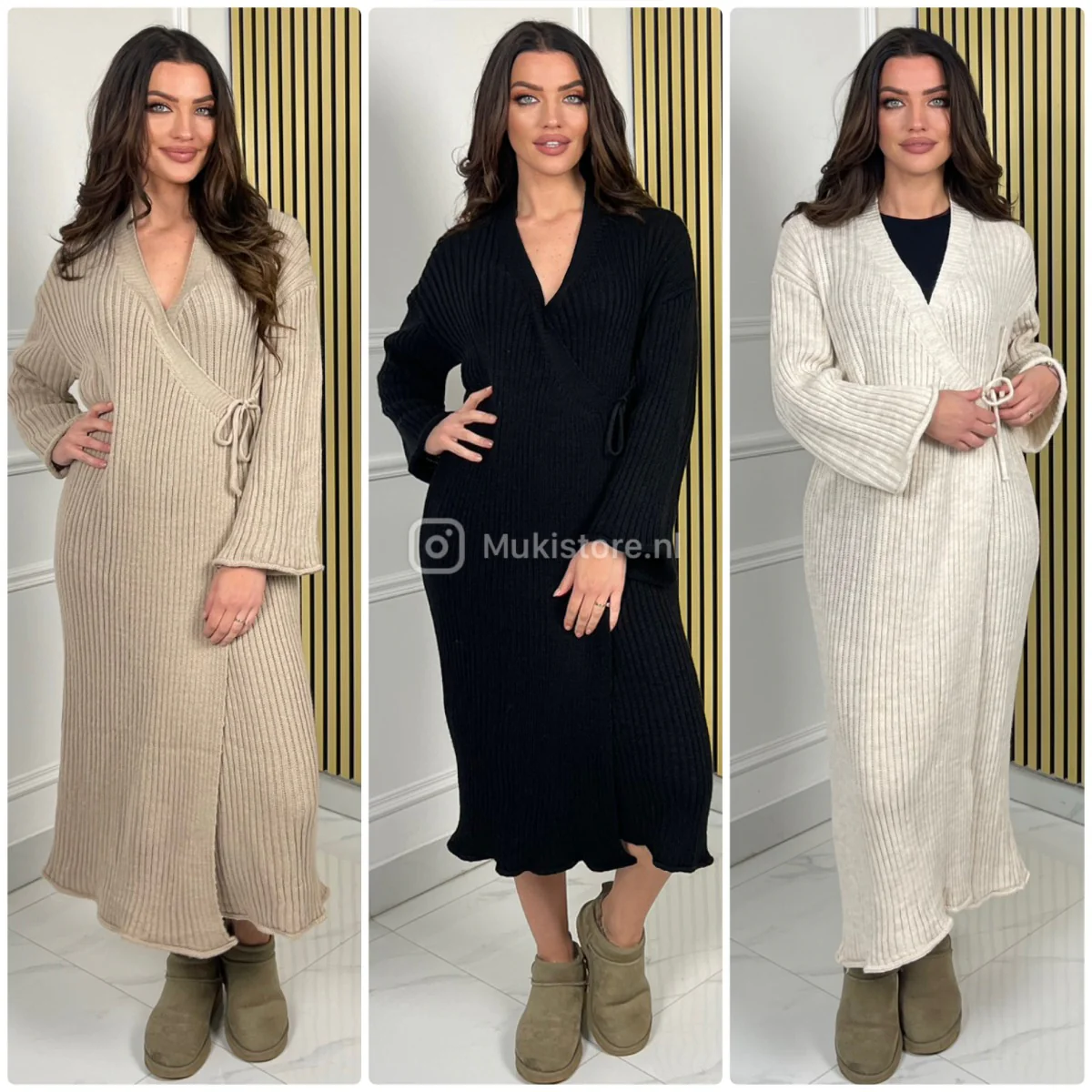 Knitwear Wrapped Tie Belt Maxi Dress - Image 6