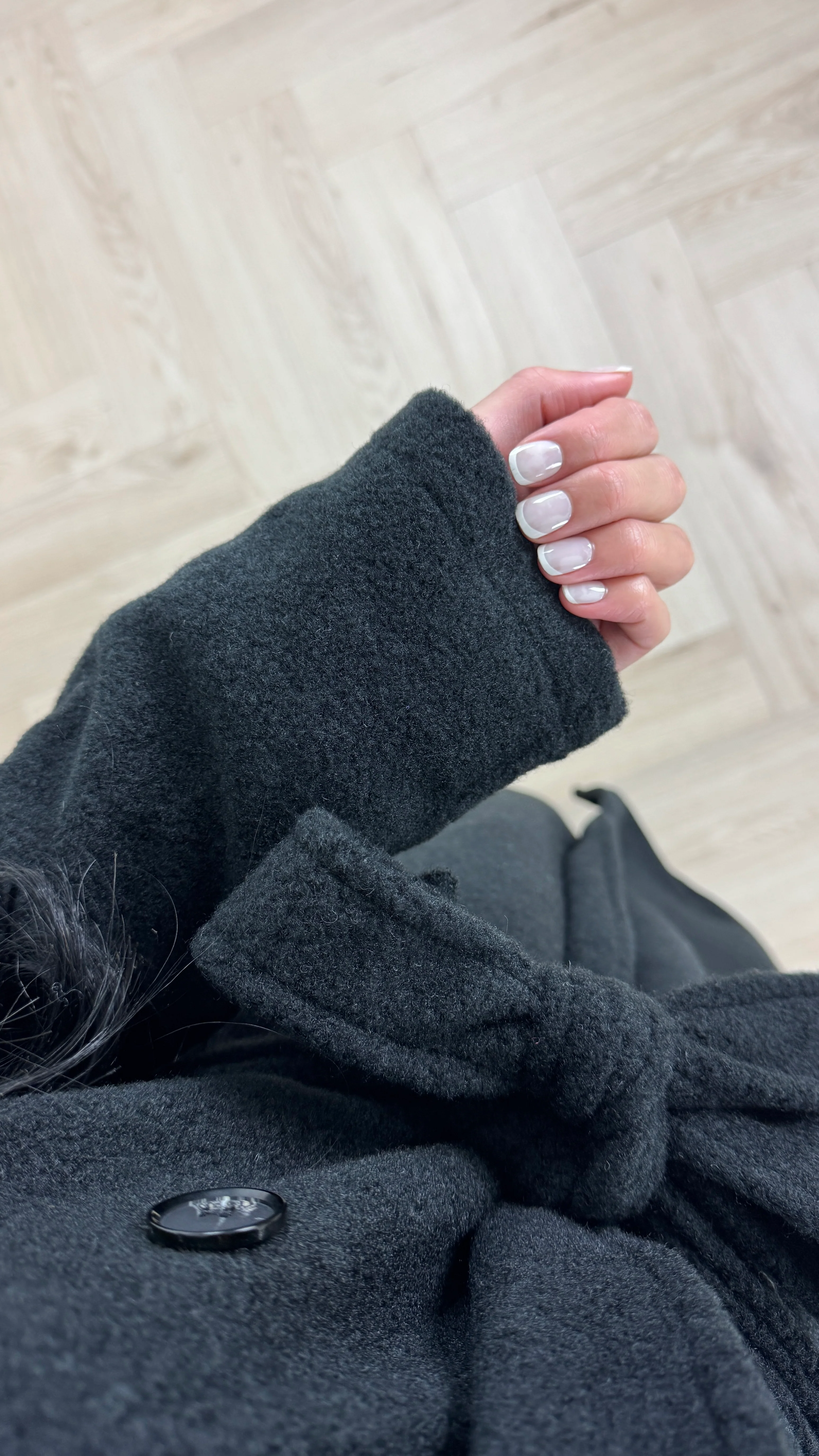 Lange Wollen Look Coat met Ceintuur - Image 6