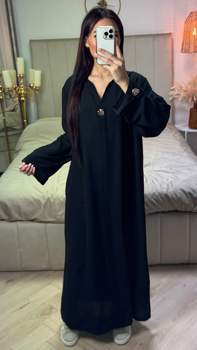Linnenlook Dress Golden Buttons - Image 7