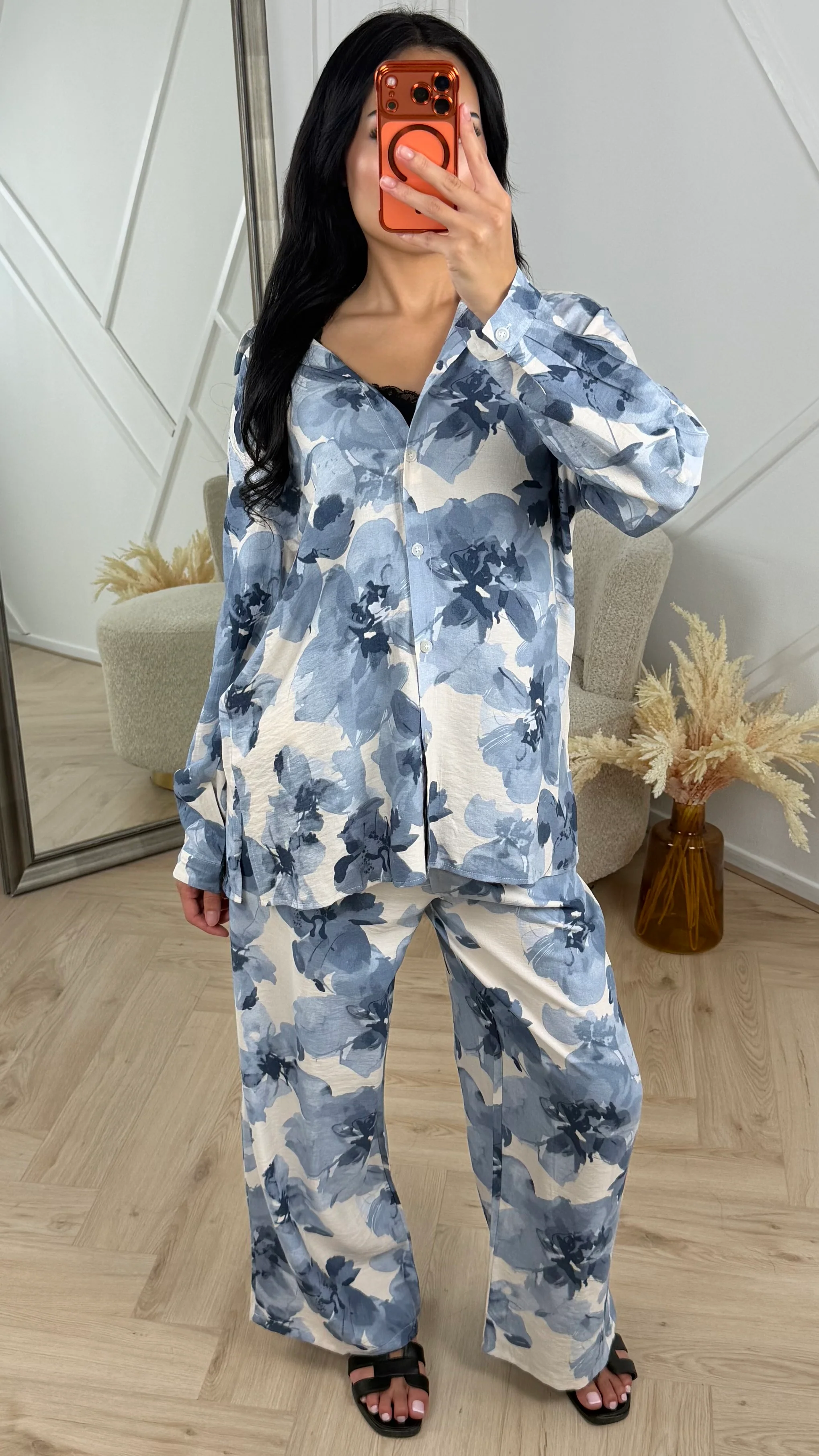 Bloemenprint Blouse Set met Wide Leg Broek – MT5901 - Image 2