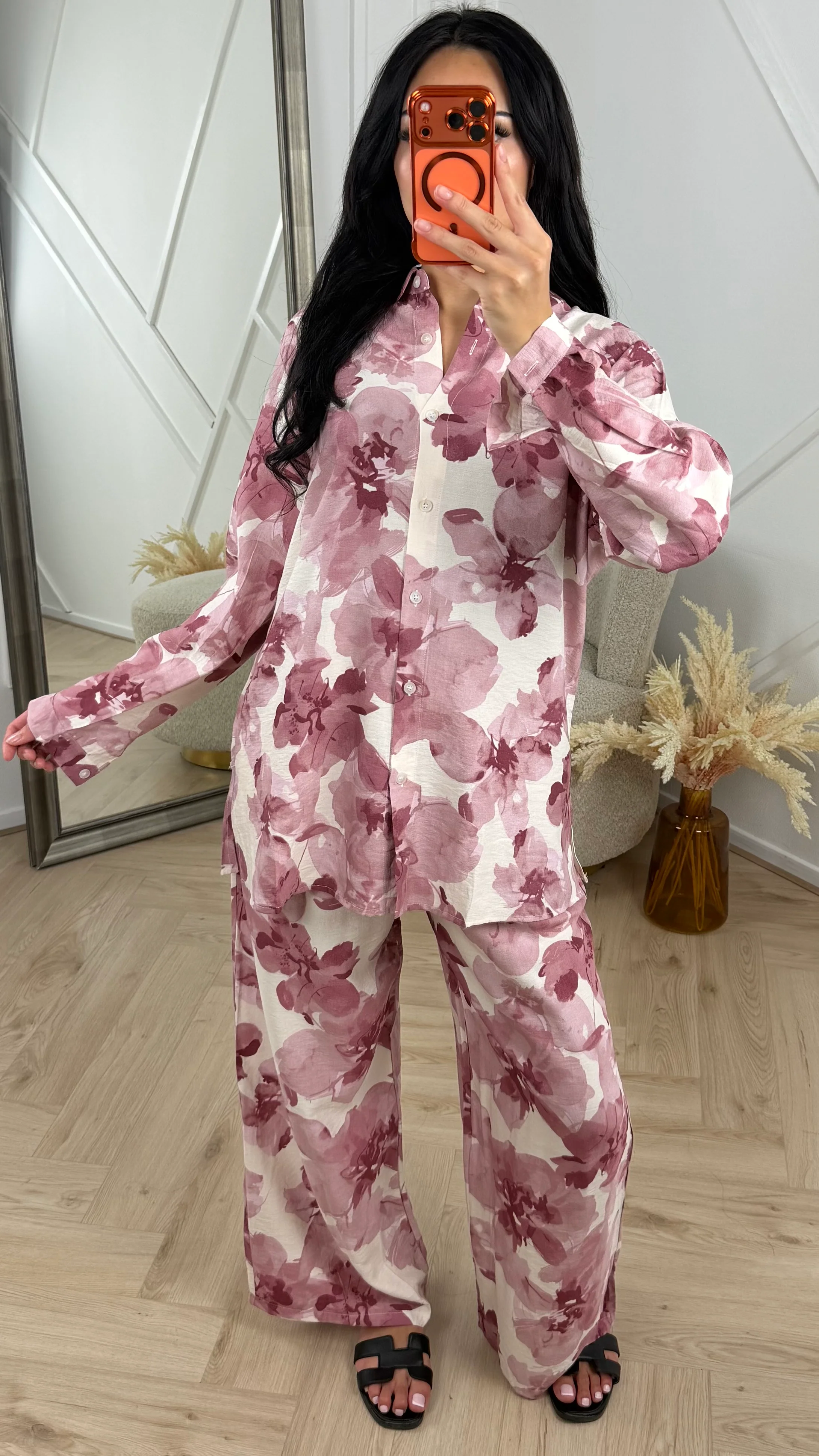 Bloemenprint Blouse Set met Wide Leg Broek – MT5901 - Image 3
