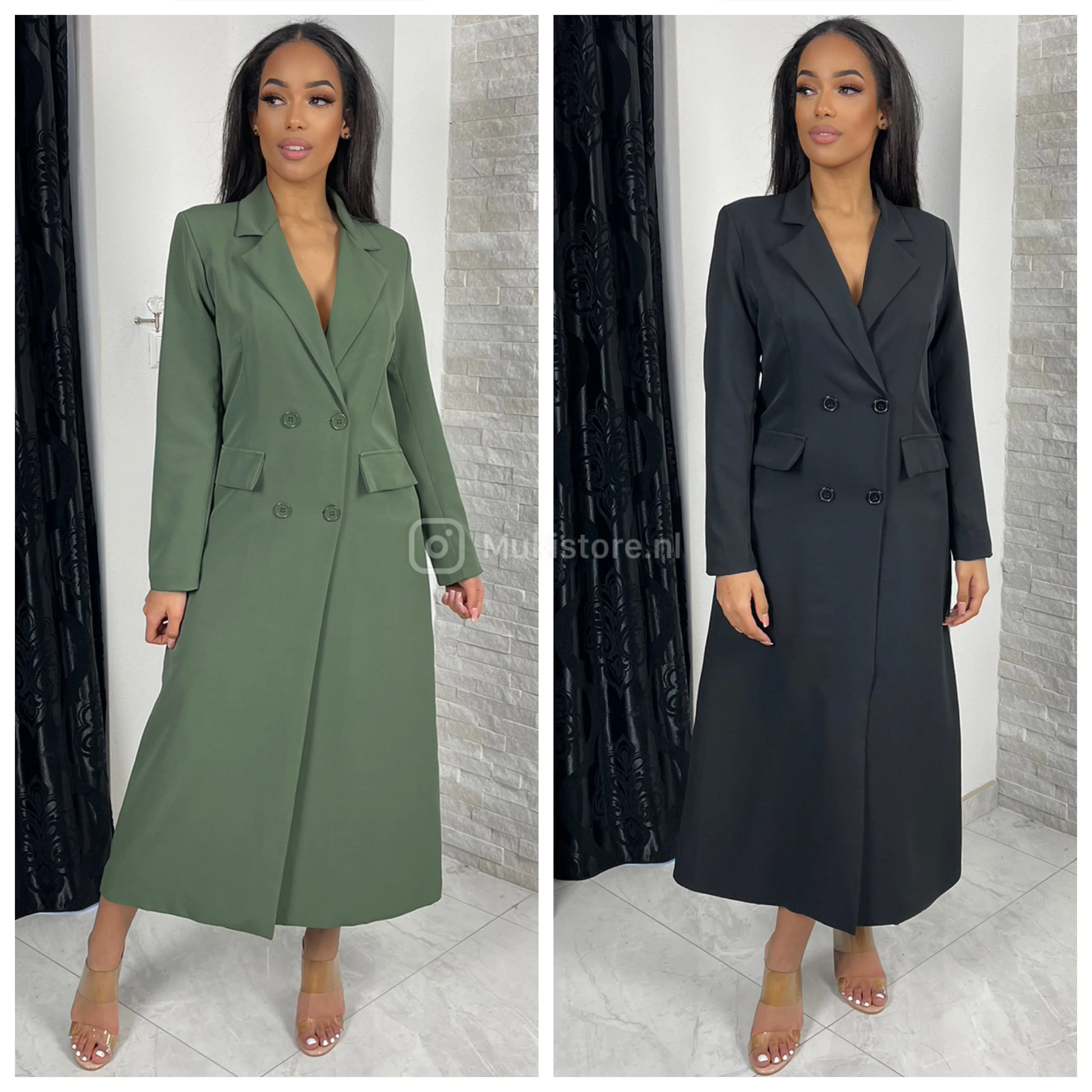 Long Blazer Dress Buttons With Lining - Image 4