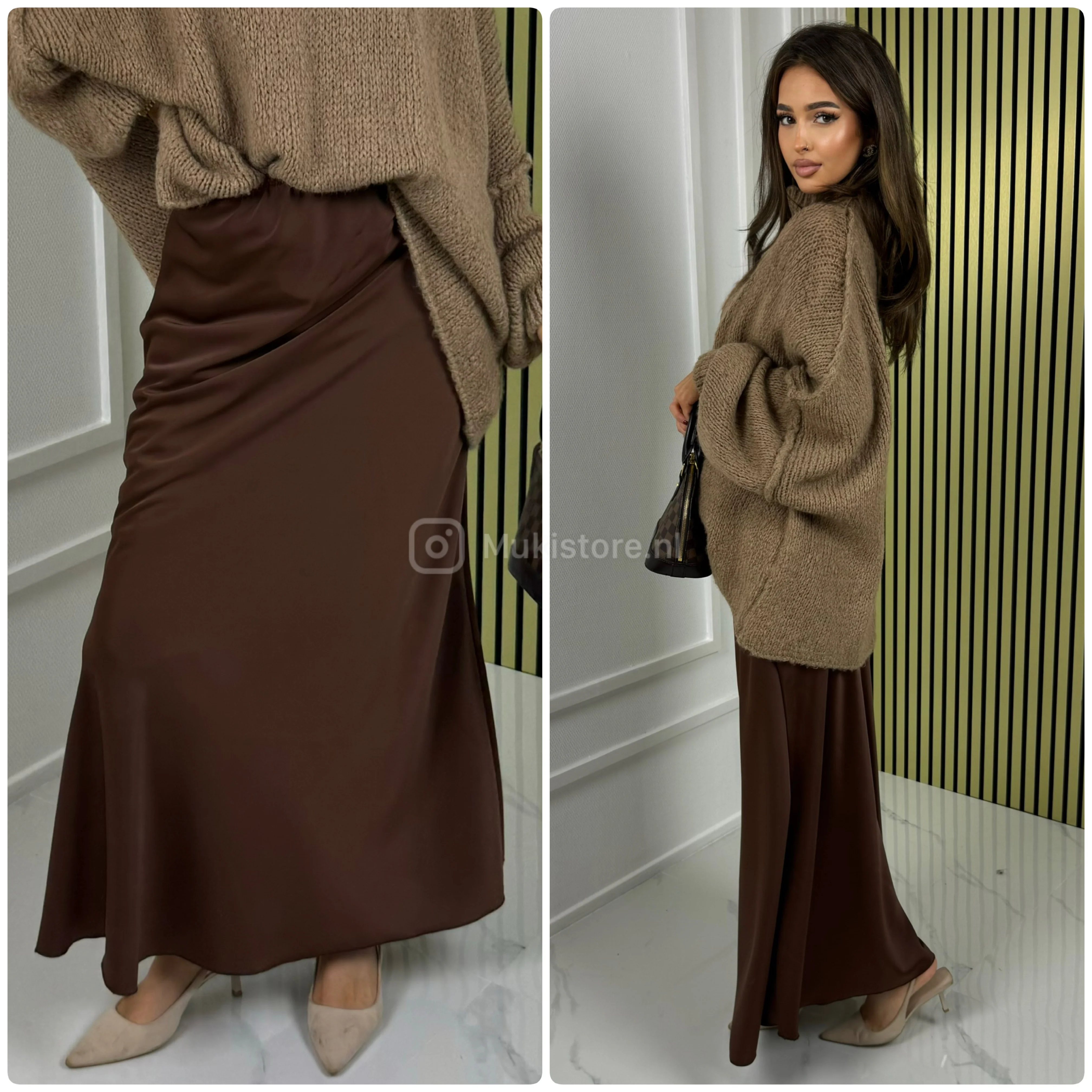 Long Satin Thick Skirt - Image 11
