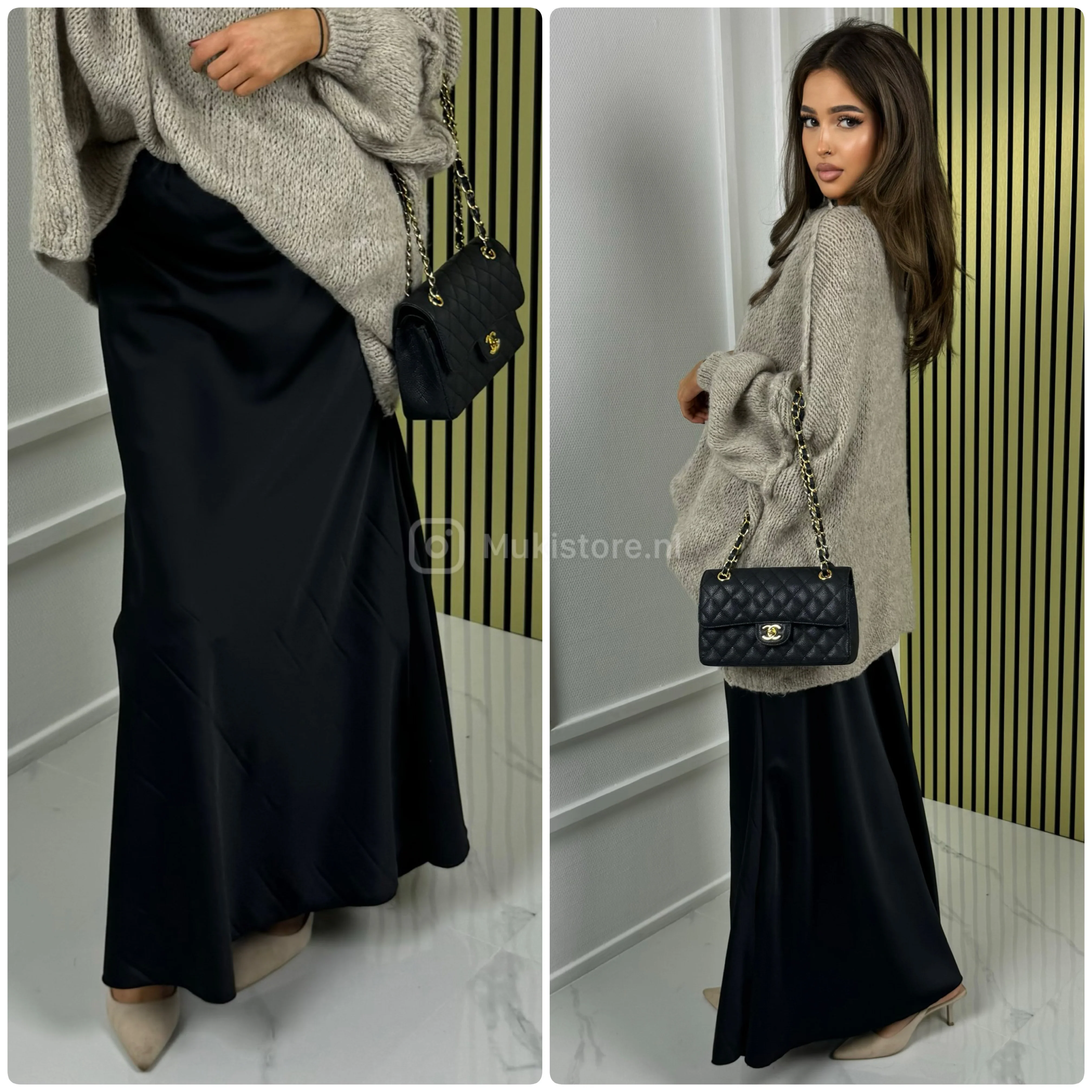 Long Satin Thick Skirt - Image 14