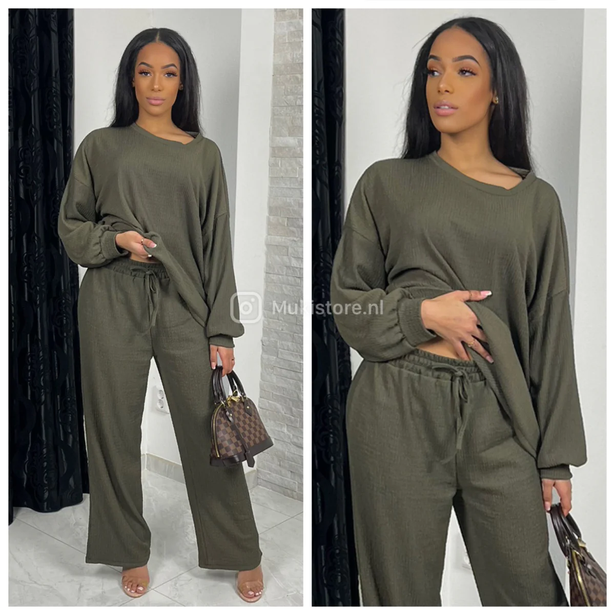Long Sleeve Cheesecloth Wide Leg Oversized Set - Image 3