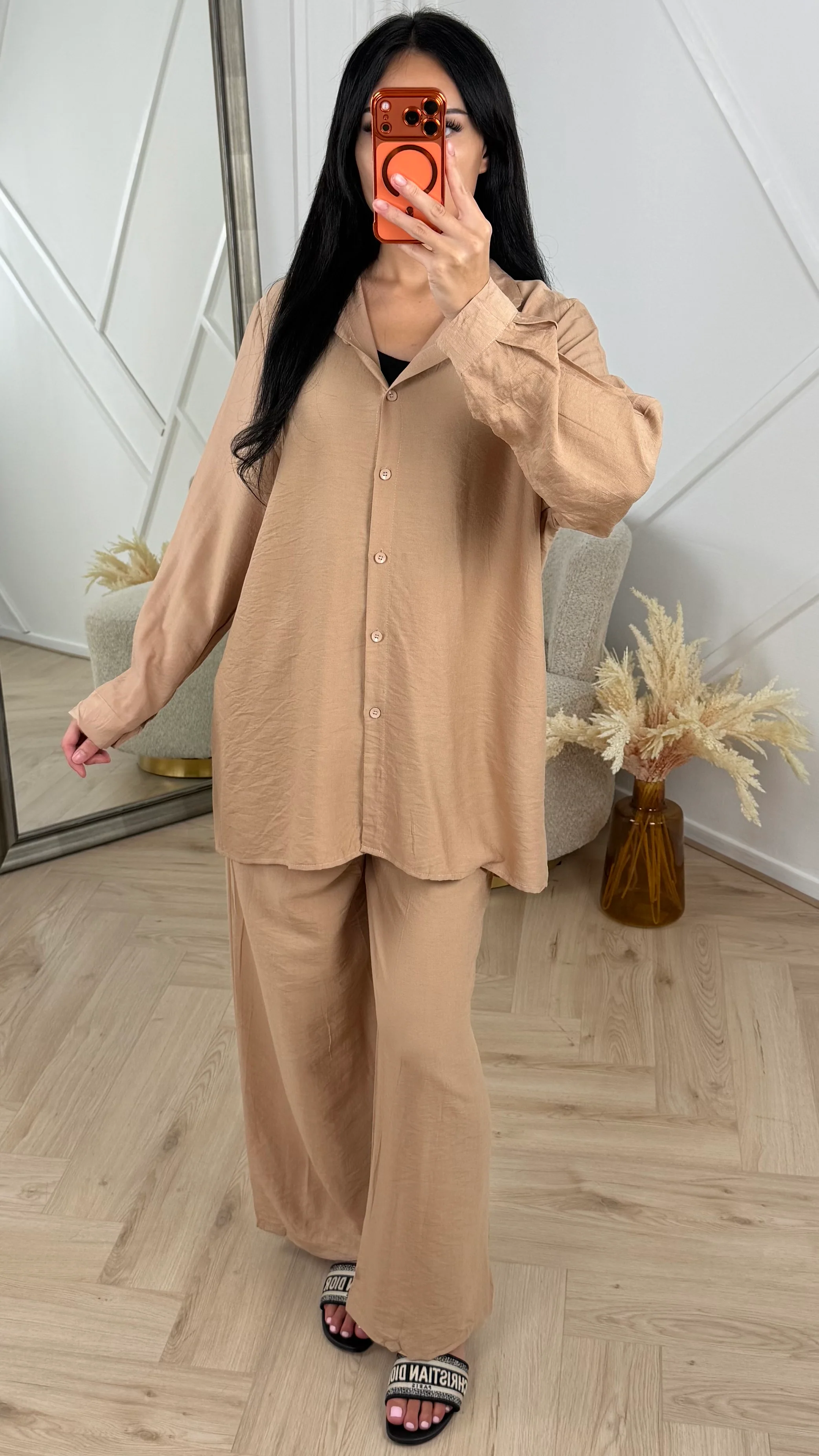 Luchtige Tweedelige Set met Oversized Blouse en Wijde Broek 1280 - Image 5
