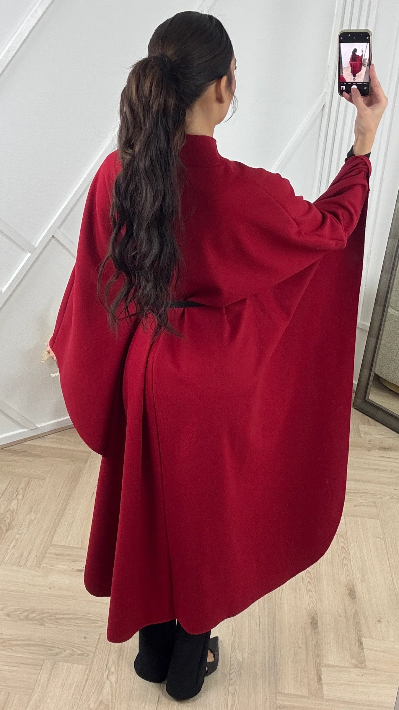 Luxe Cape Coat met TailleCeintuur - Image 19