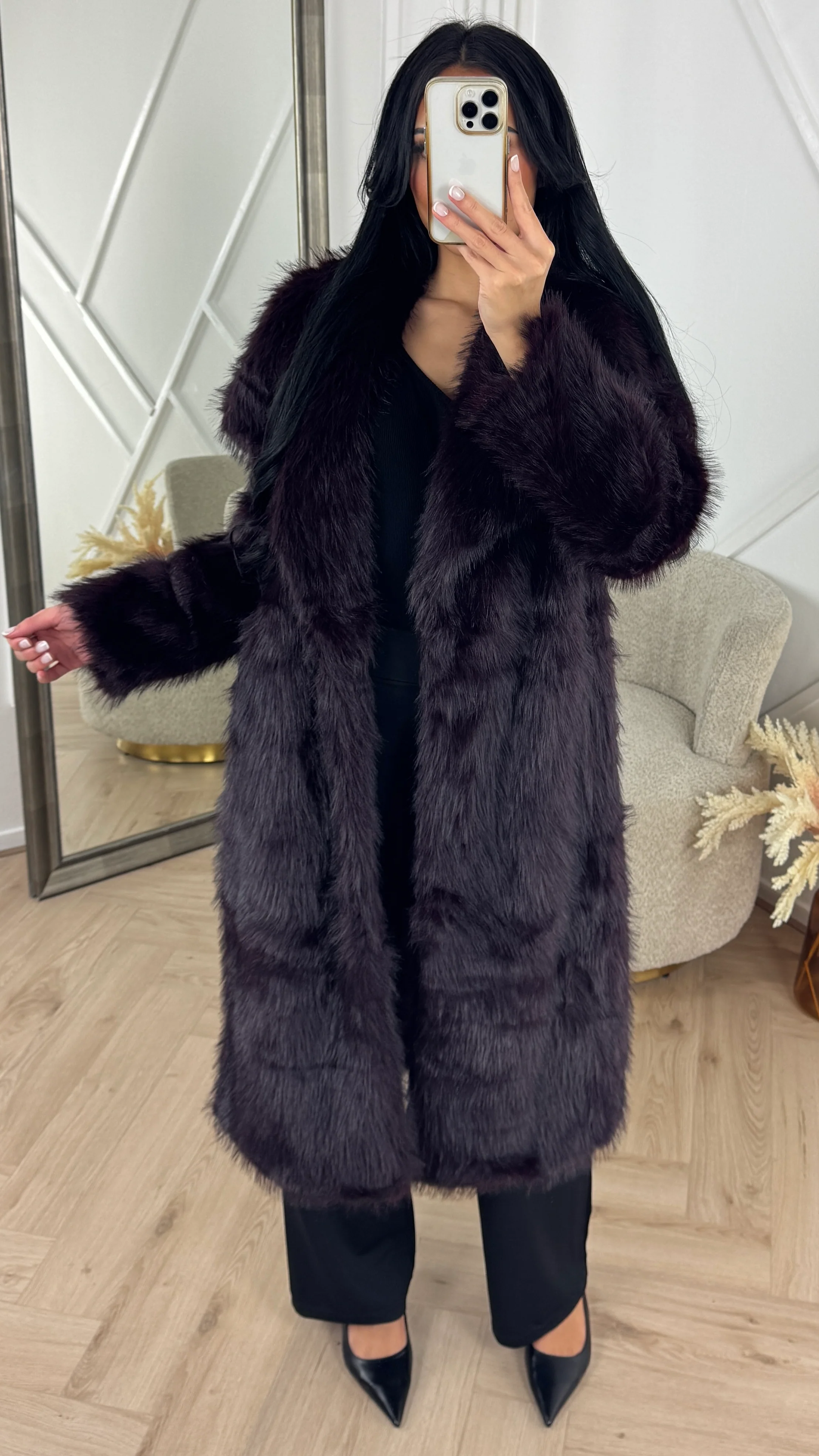 Luxe Faux Fur Jas met Volumineuze Kraag - Image 3