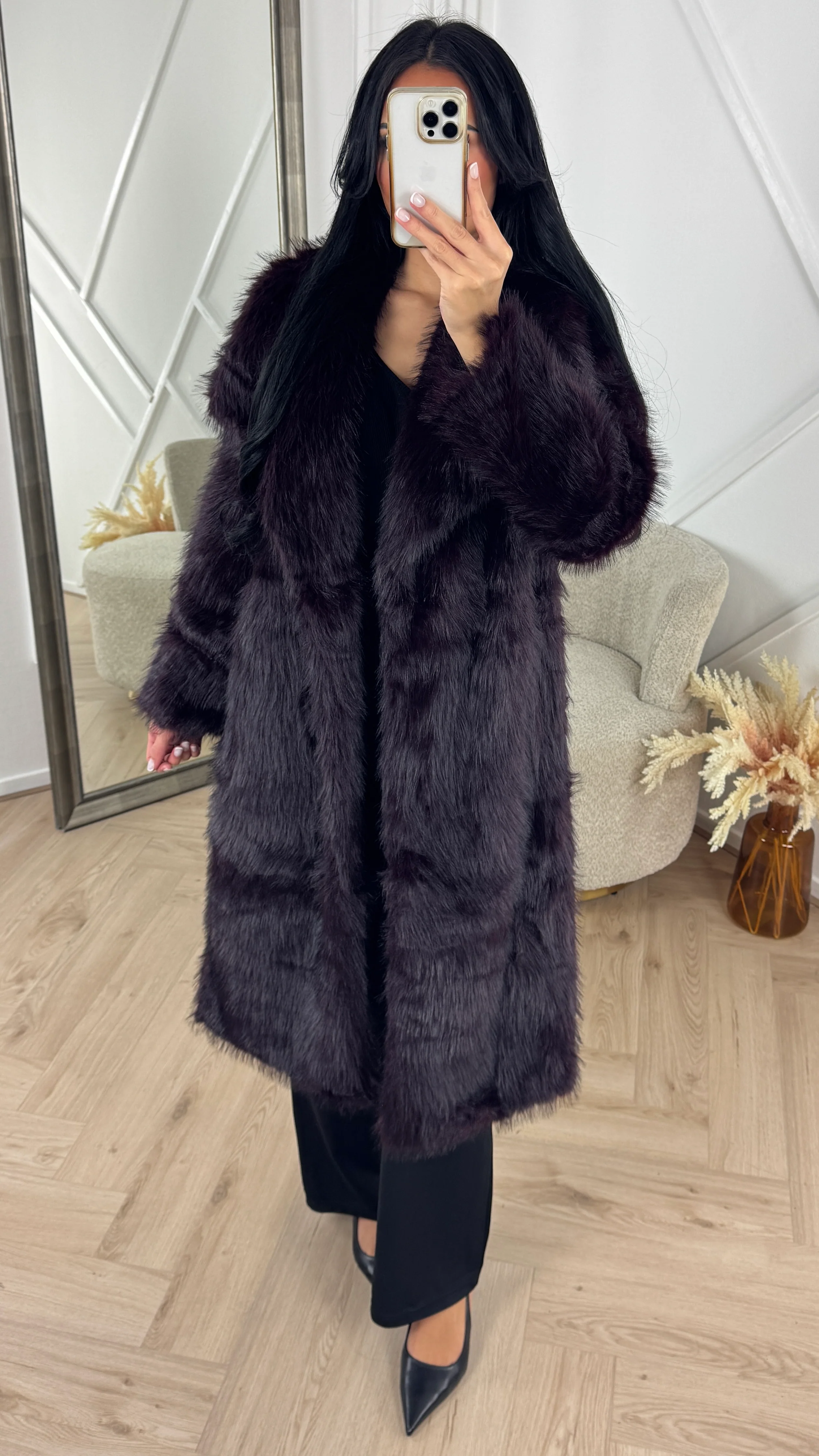 Luxe Faux Fur Jas met Volumineuze Kraag - Image 4