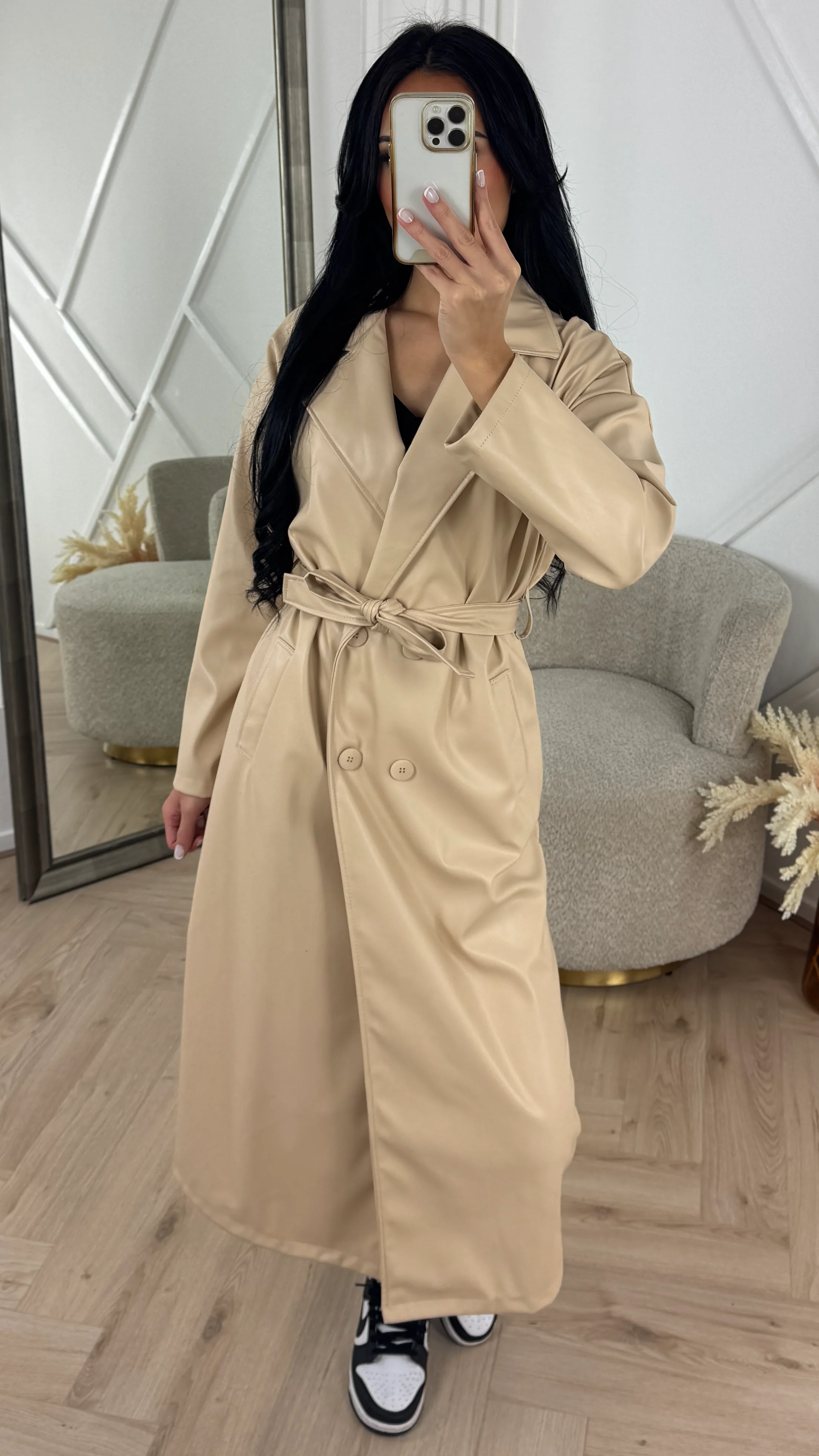 Luxe Faux Leather Trenchcoat met Ceintuur - Image 2