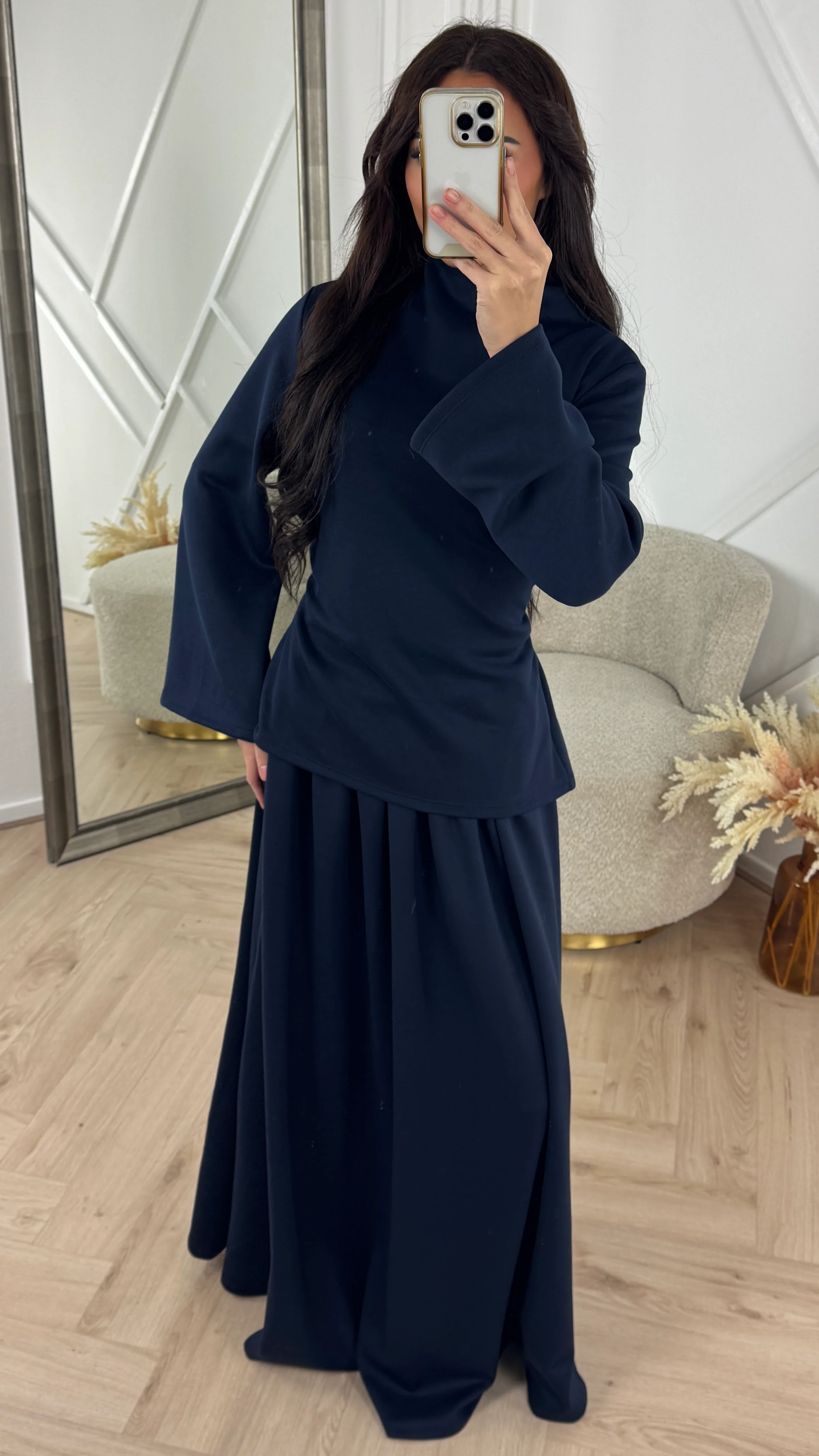 Luxe Rok Set met Hoge Hals en Taillelint - Image 8