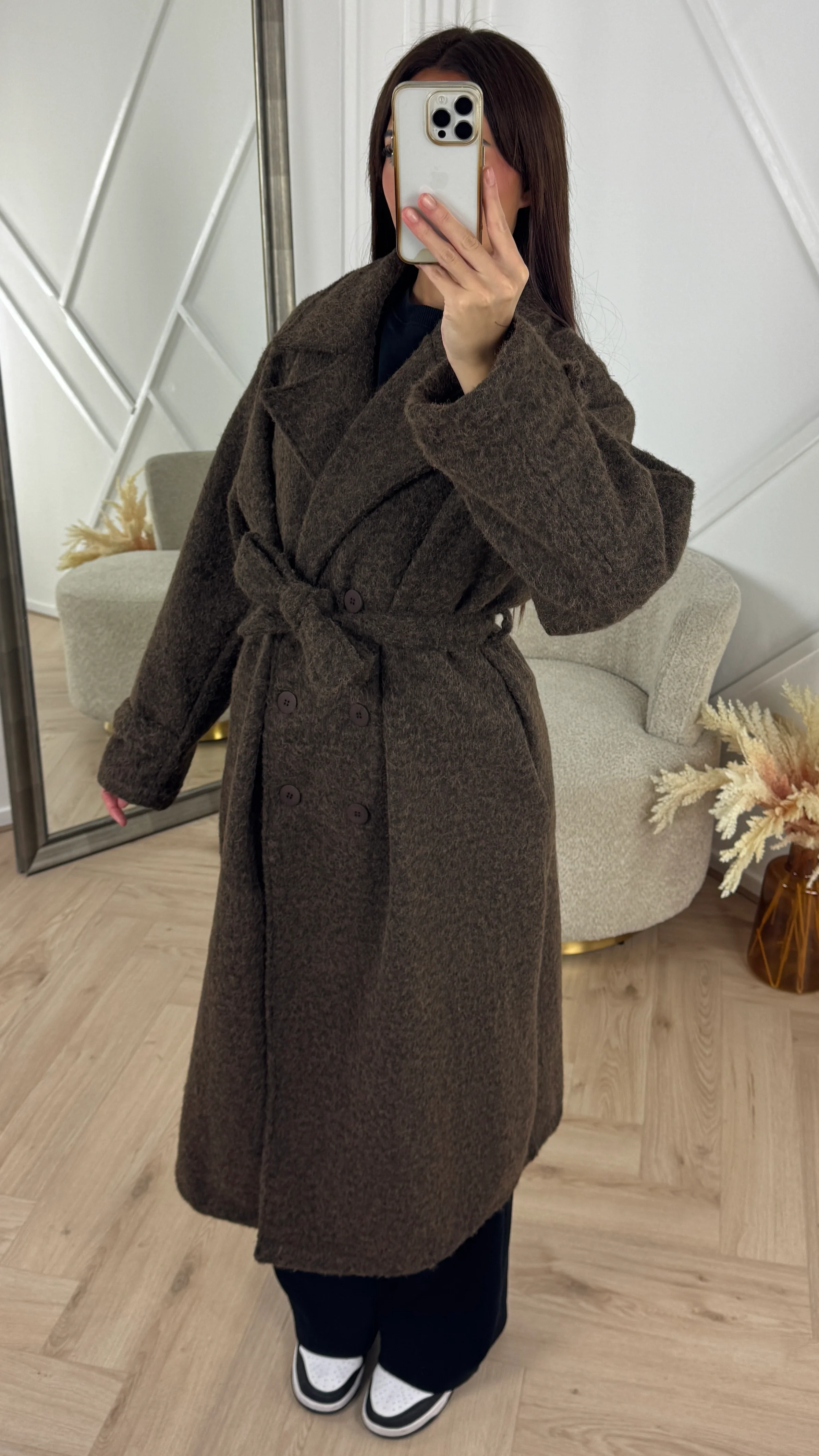 Luxe Wool Touch Maxi Coat met Ceintuur - Image 4