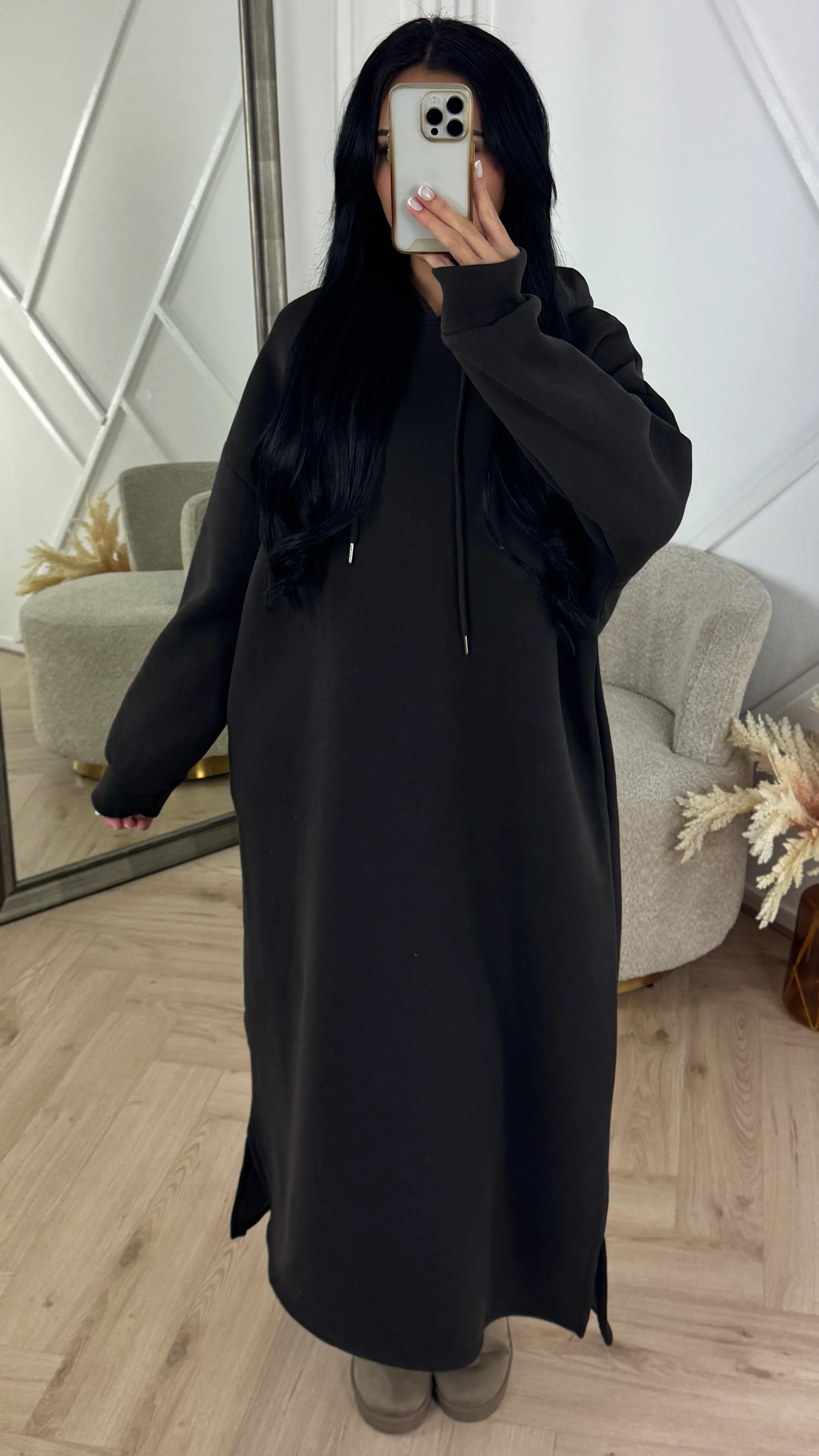 Maxi Hoodie Dress met Splitten - Image 4