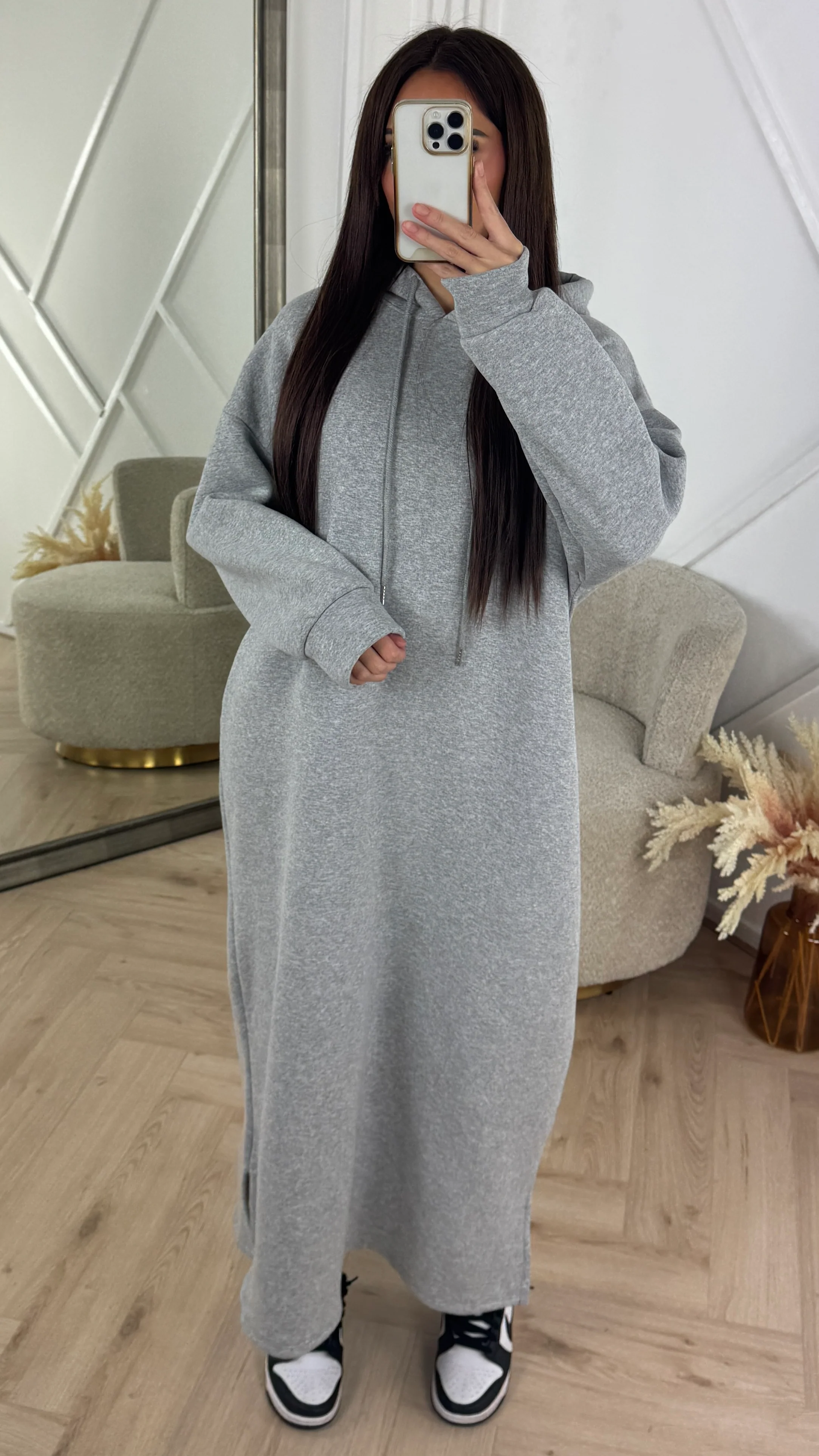 Maxi Hoodie Dress met Splitten - Image 8