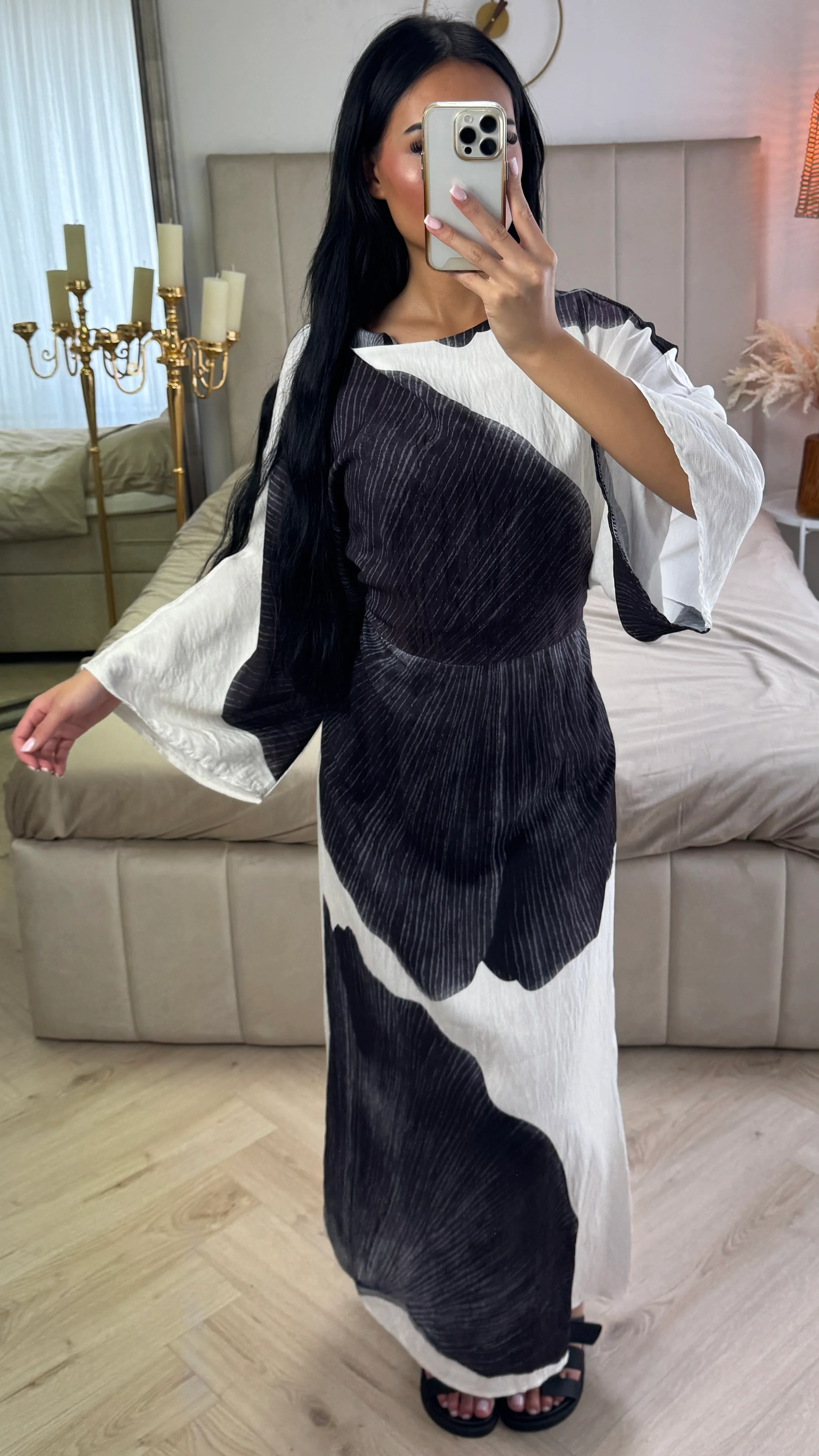 Maxi Jurk met Abstracte Print – Viscoseblend - Image 10