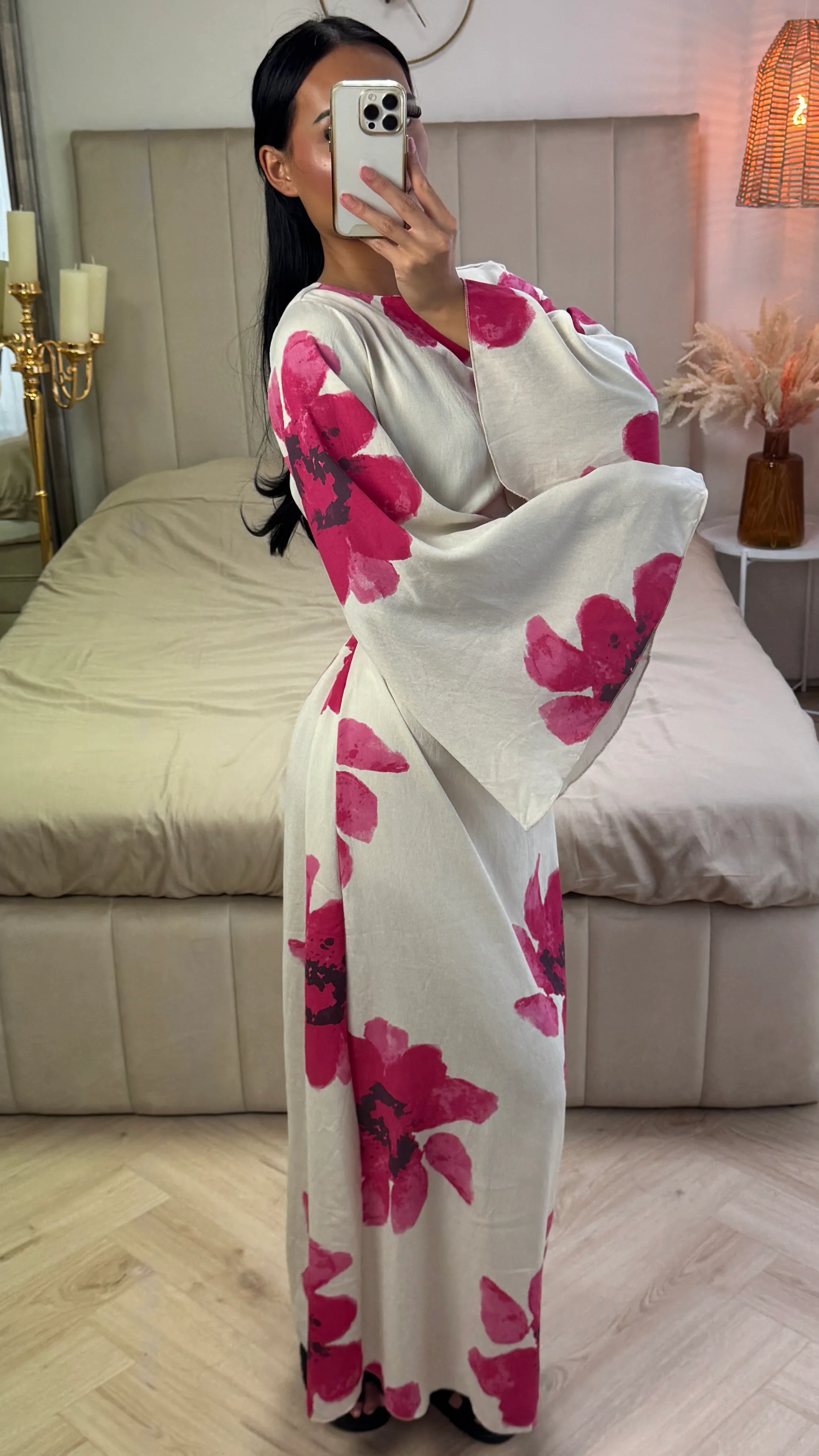 Maxi Jurk met Bloemenprint en Wijde Mouwen – Viscoseblend - Image 5