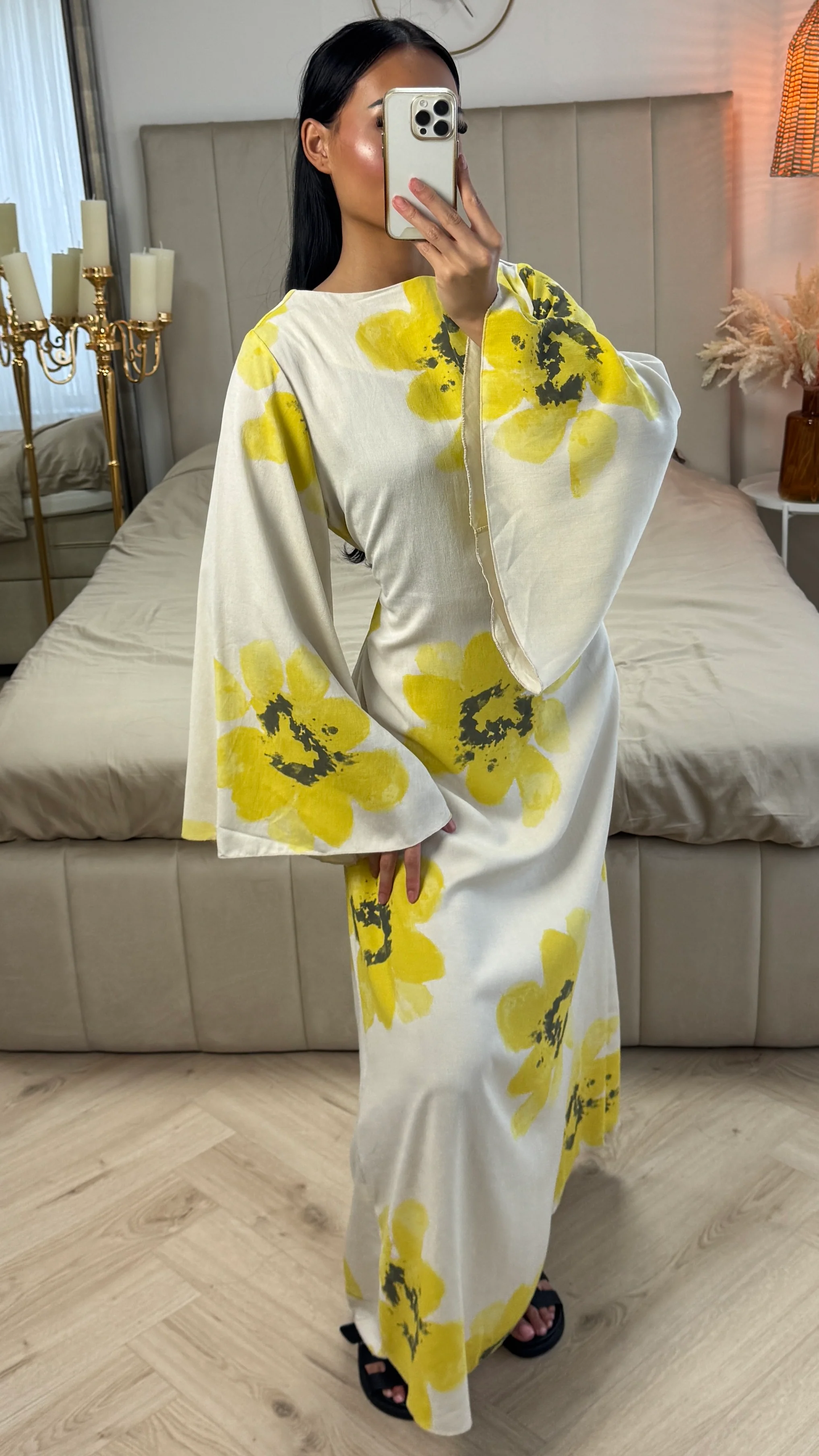 Maxi Jurk met Bloemenprint en Wijde Mouwen – Viscoseblend - Image 6