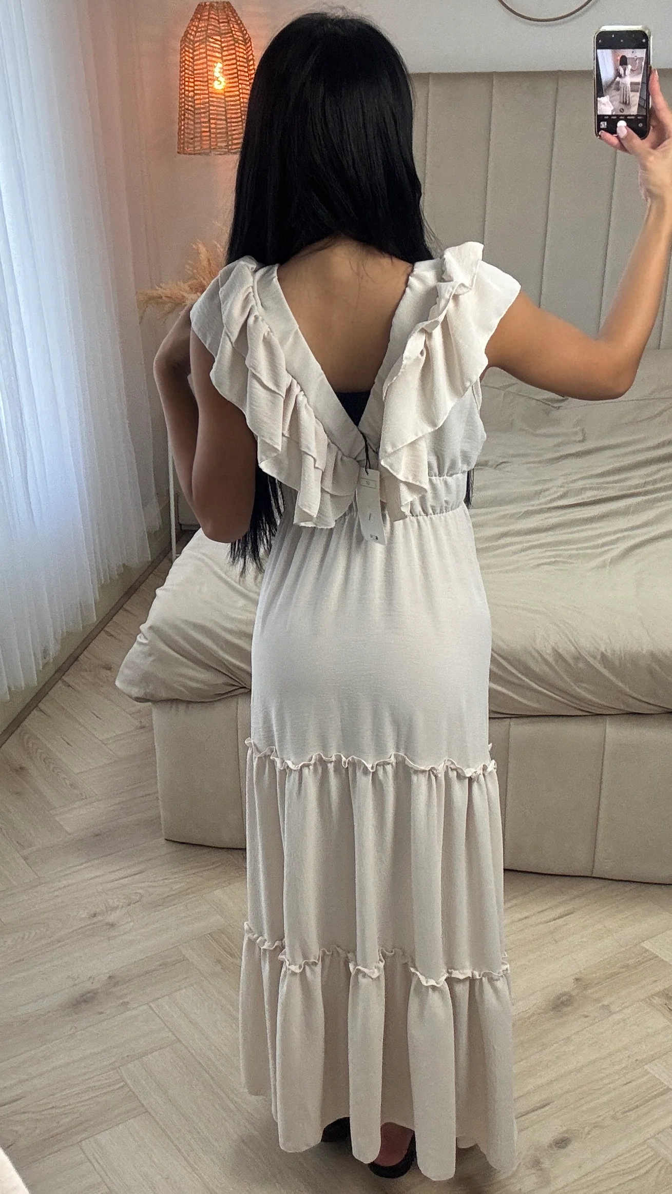 Maxi Jurk met Ruffle Detail en Elastische Taille - Image 11