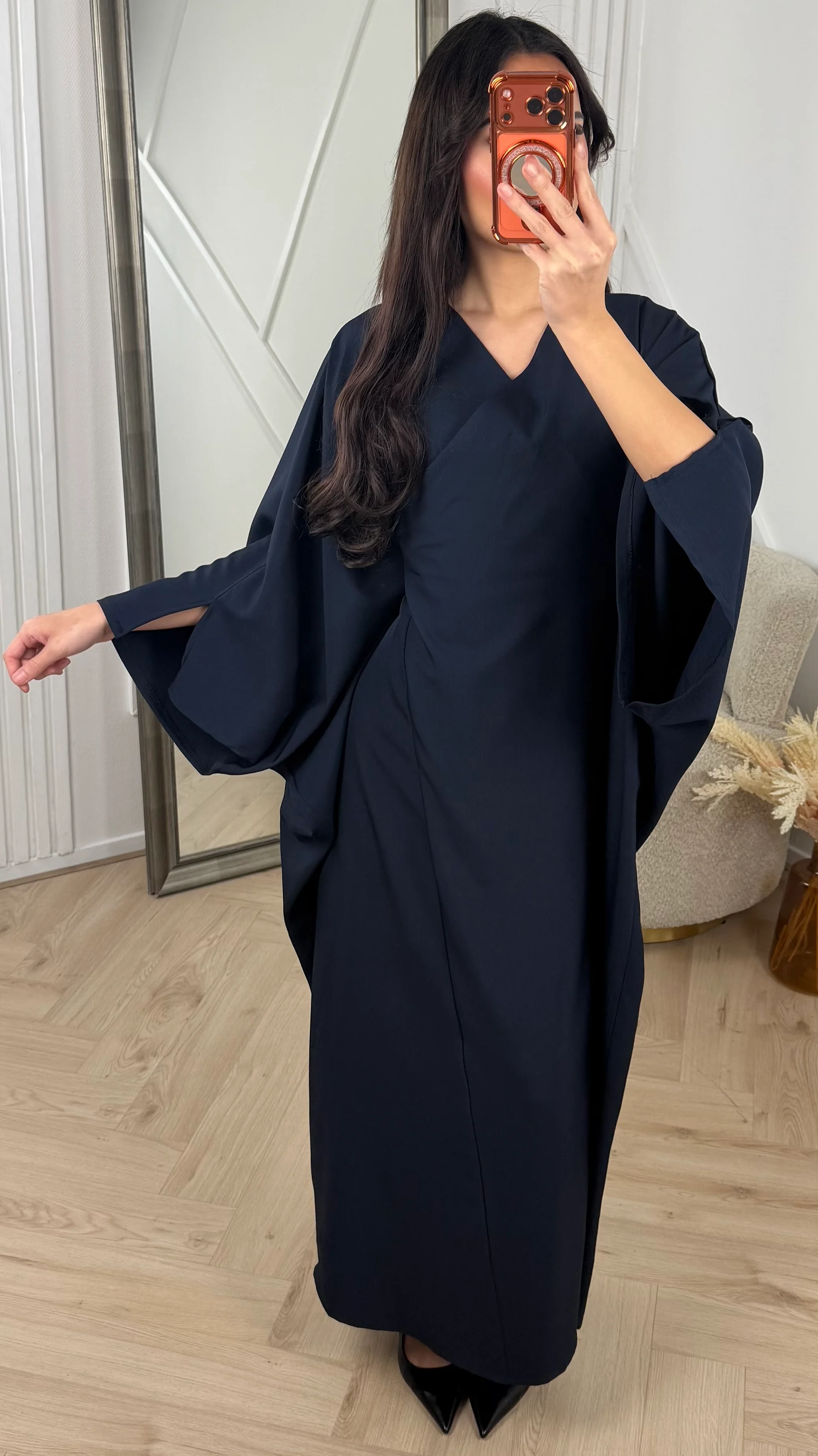 Maxi Jurk met V-Hals en Tailletouwtjes