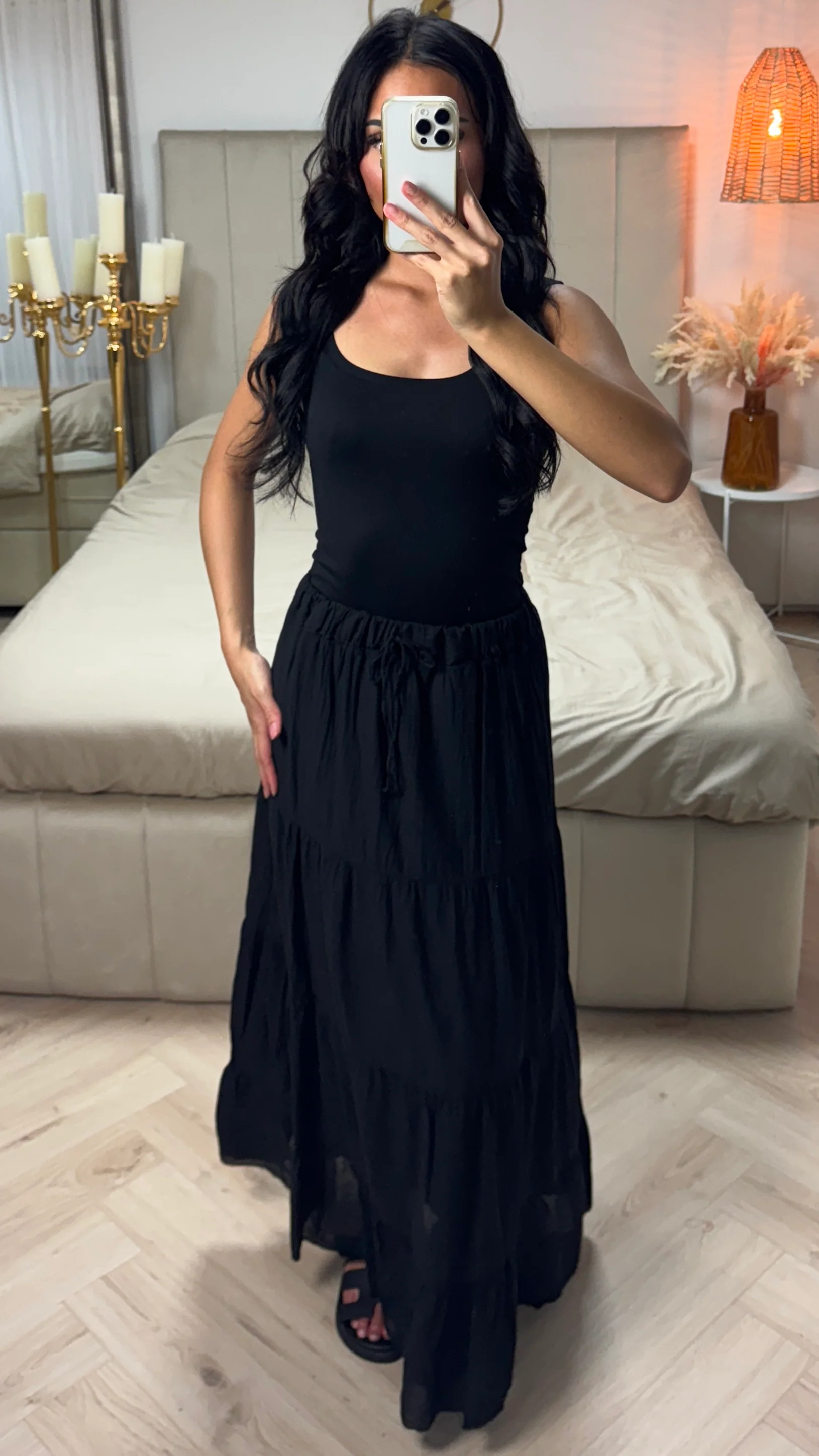 Maxi Rok met Laagjes en Elastische Taille - Image 3