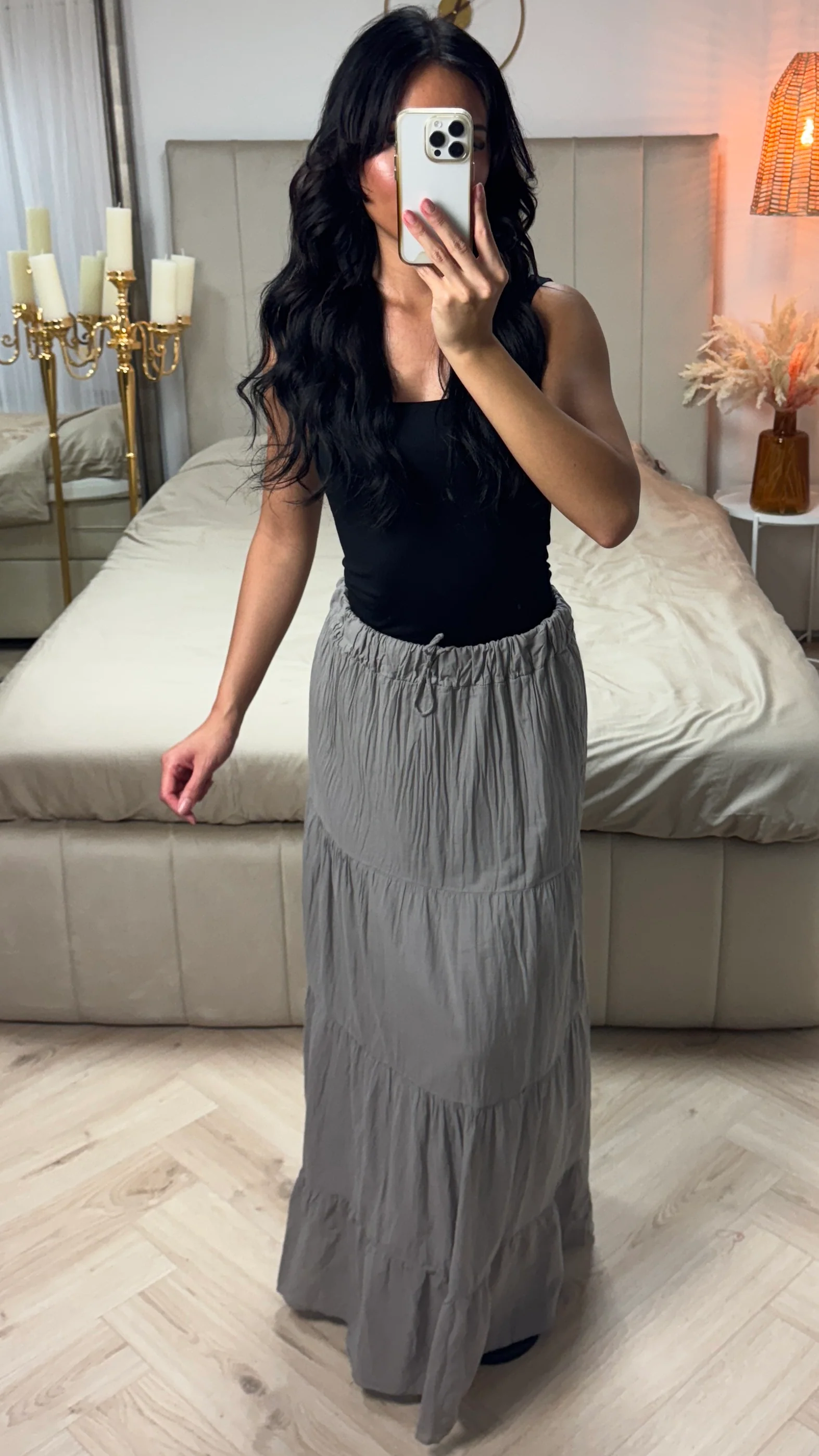 Maxi Rok met Laagjes en Elastische Taille - Image 7