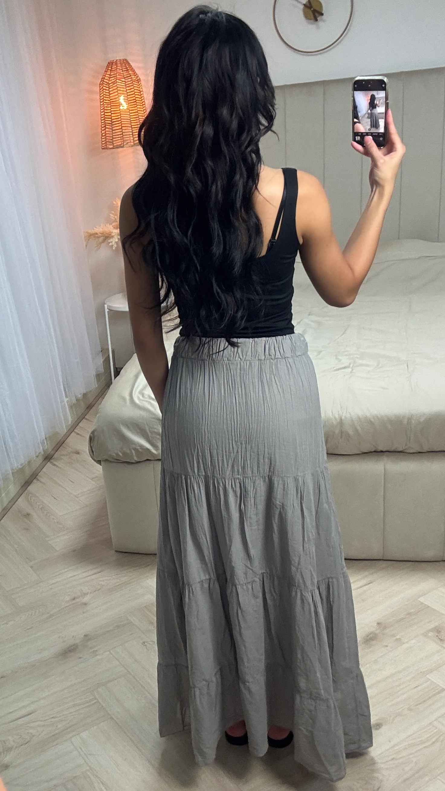 Maxi Rok met Laagjes en Elastische Taille - Image 8