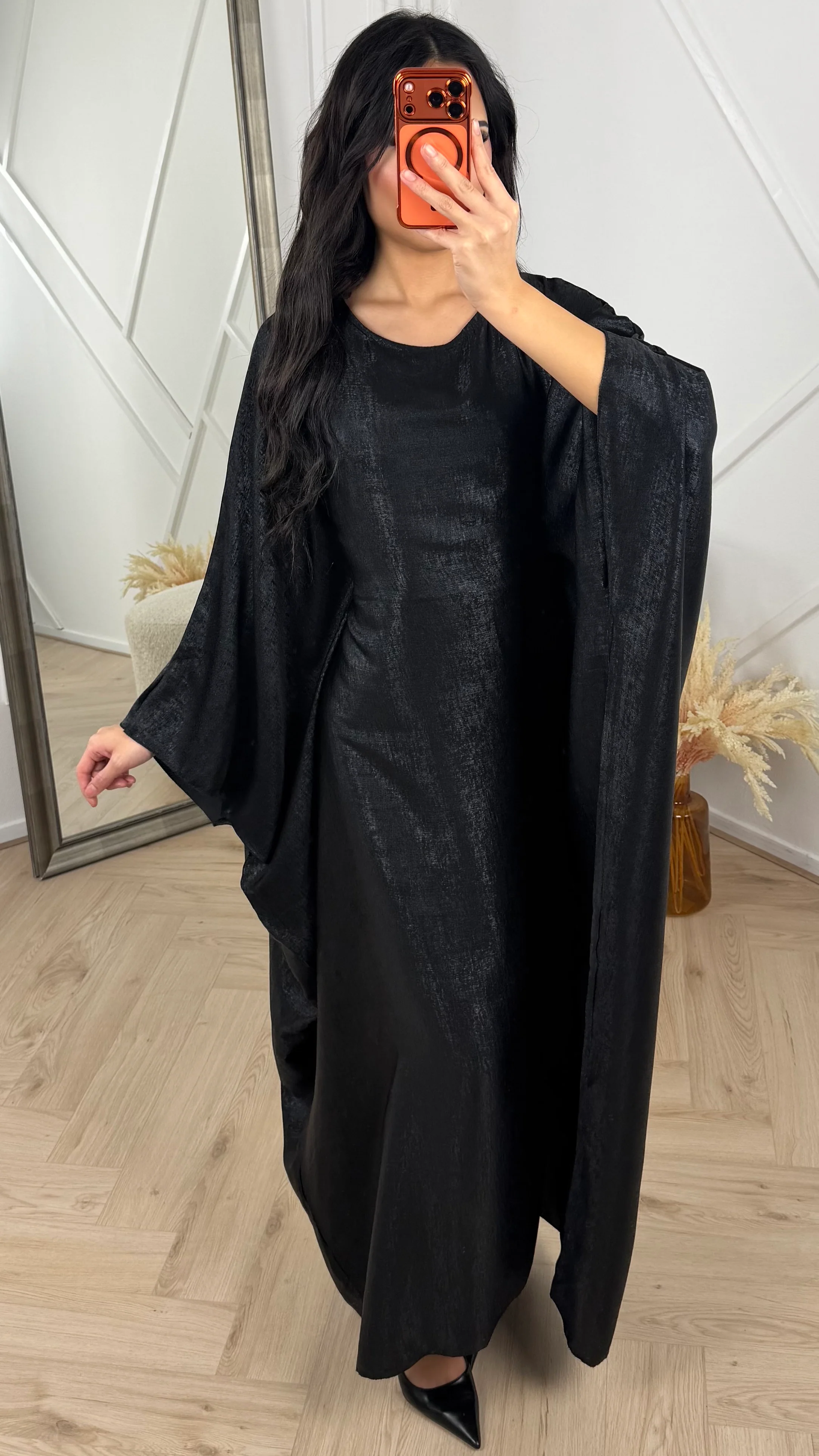 Metallic Maxi Avondjurk met Cape Mouwen - Image 3