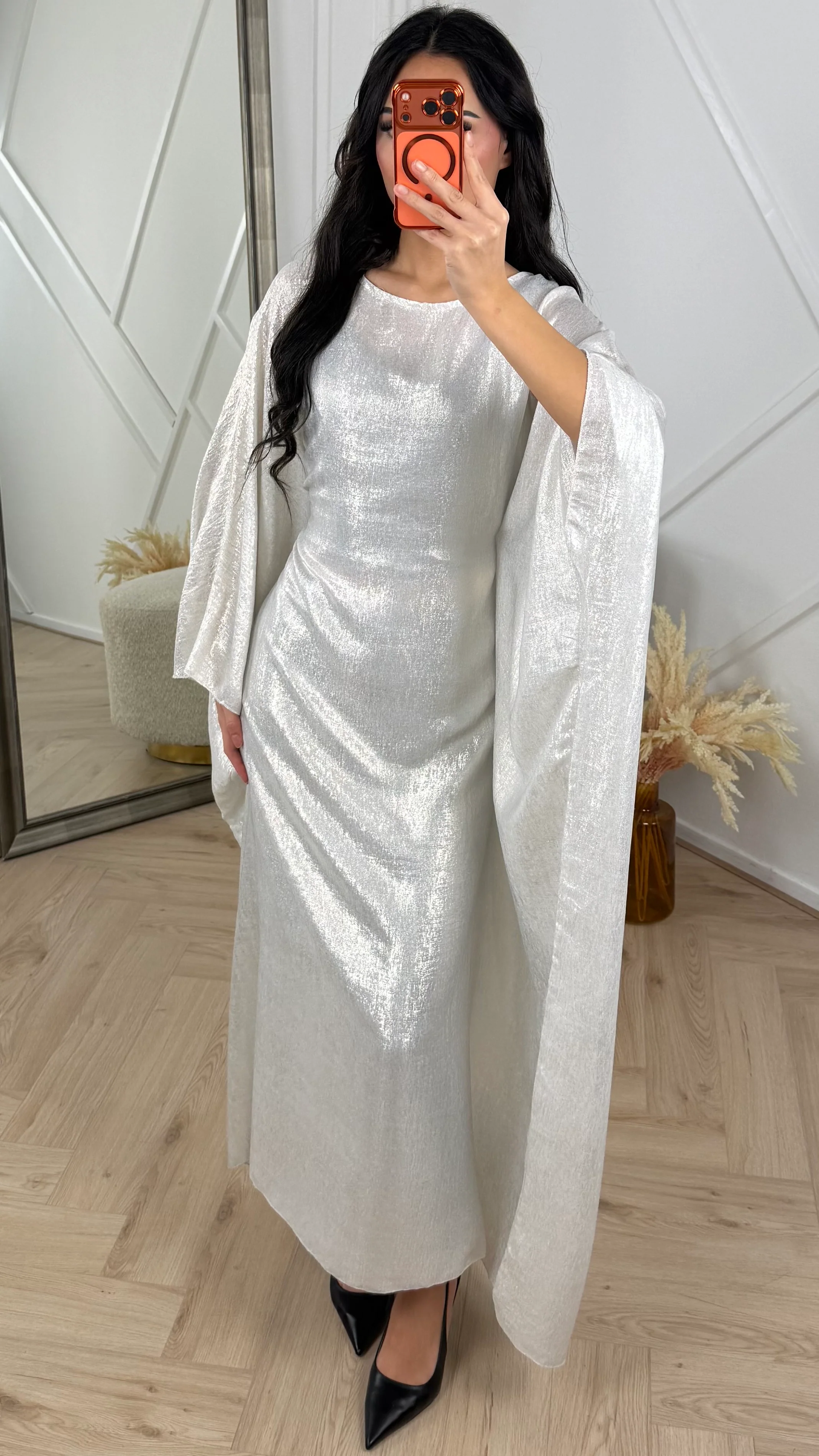 Metallic Maxi Avondjurk met Cape Mouwen - Image 5