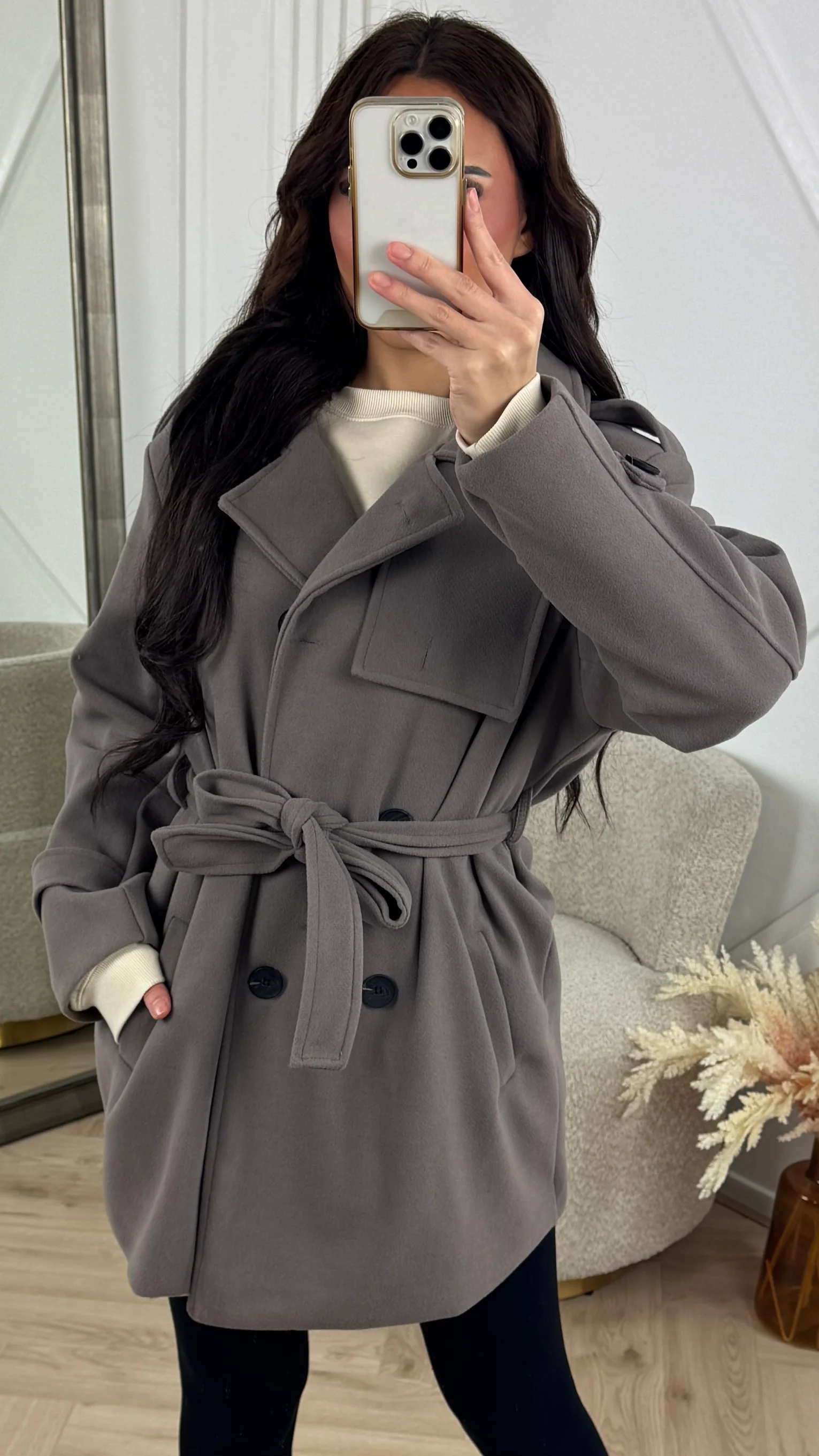 Midi Double-Breasted Trenchcoat met Tailleceintuur - Image 4
