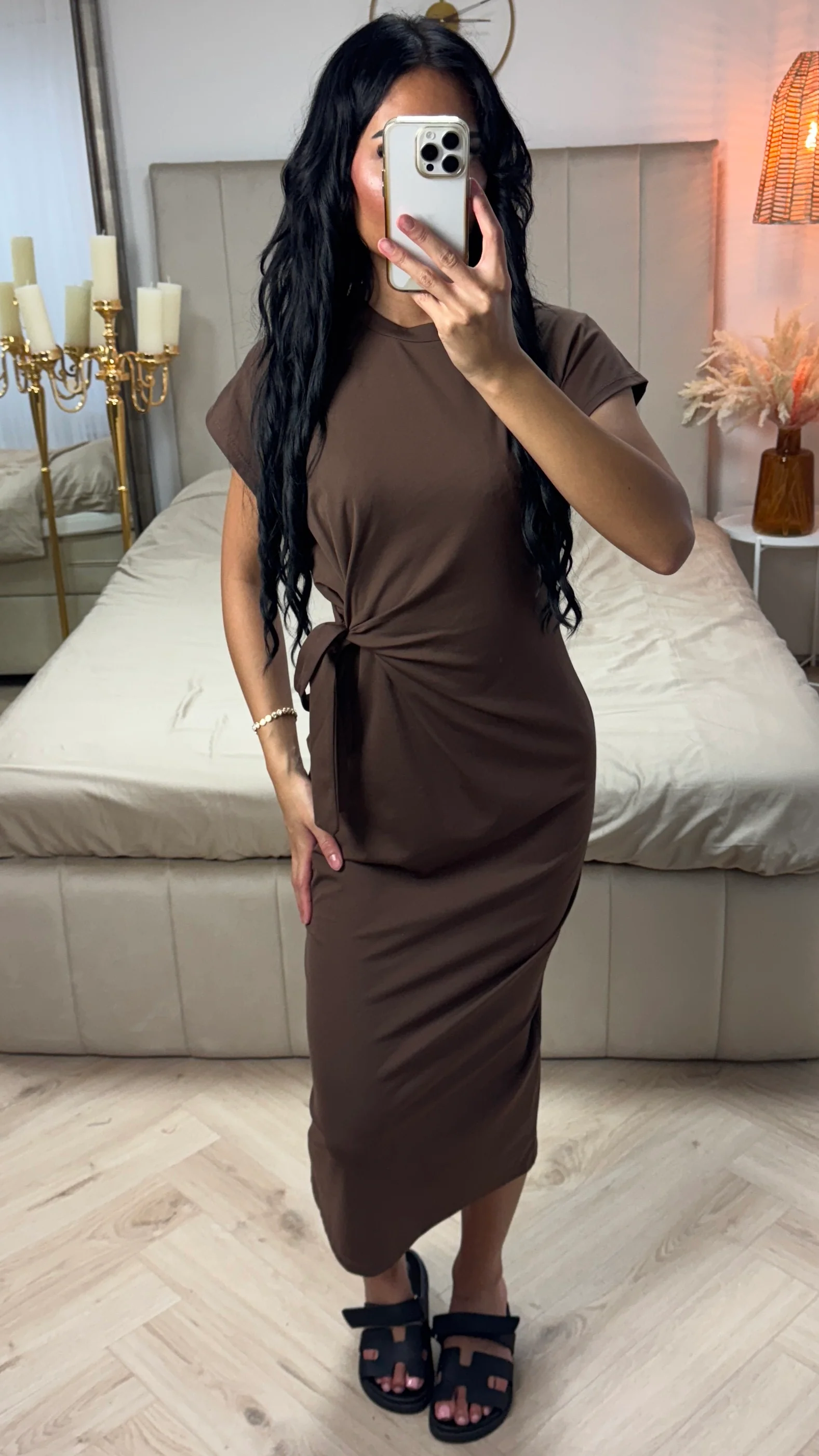 Midi Jurk met Strikdetail – Viscosemix en Stretch - Image 12