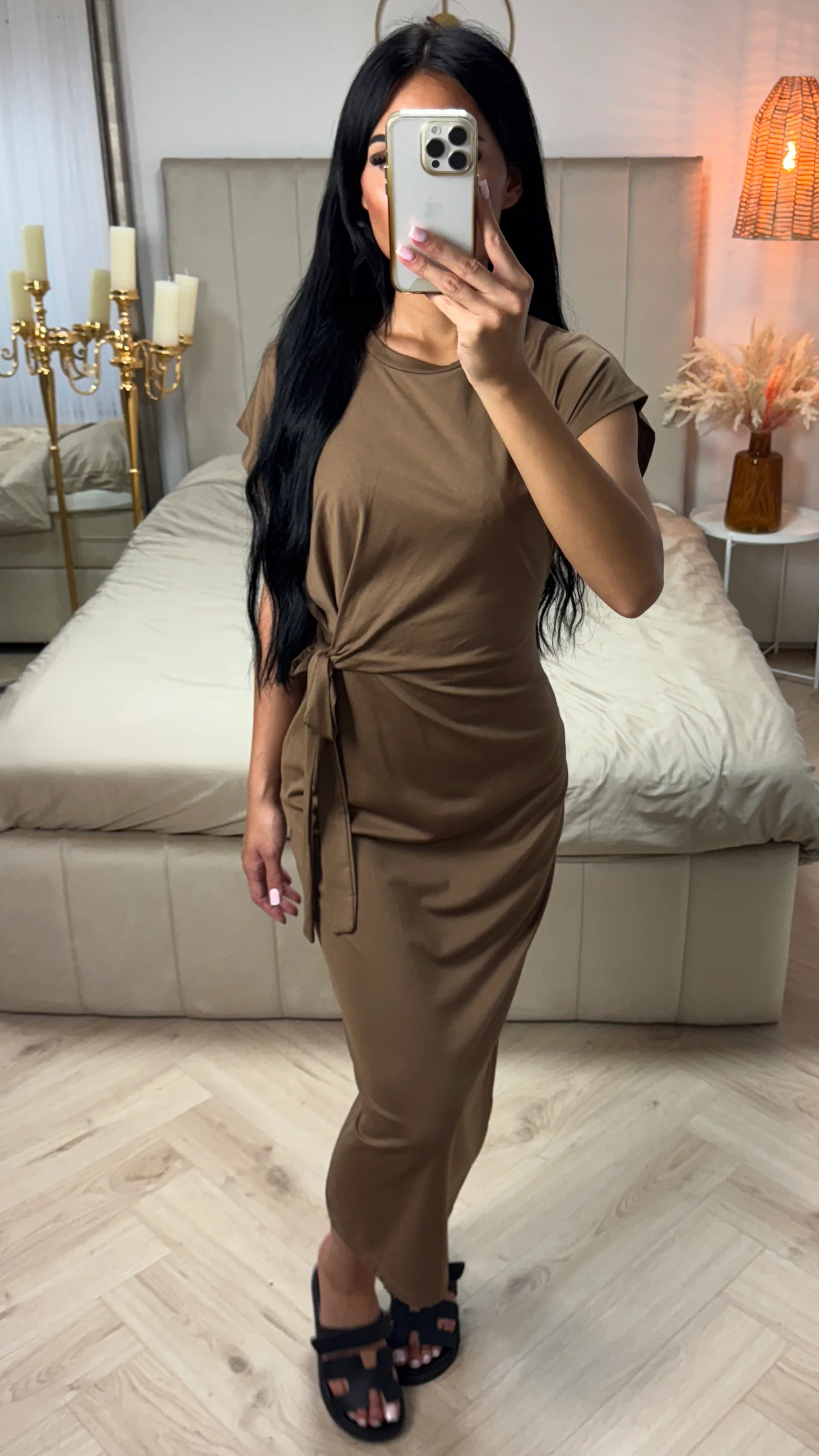 Midi Jurk met Strikdetail – Viscosemix en Stretch - Image 13