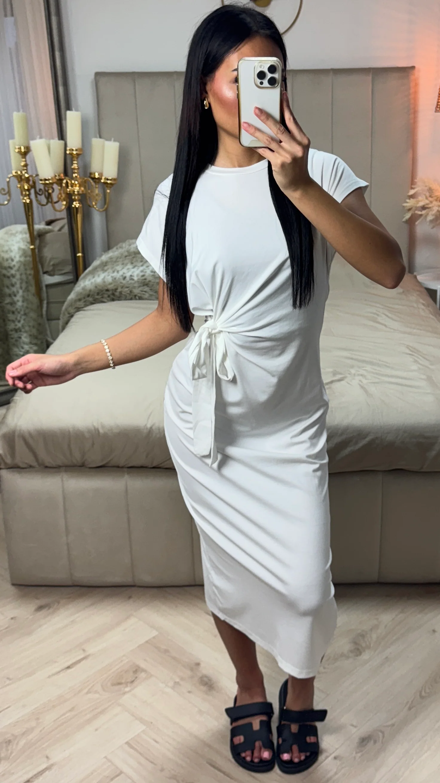 Midi Jurk met Strikdetail – Viscosemix en Stretch - Image 3