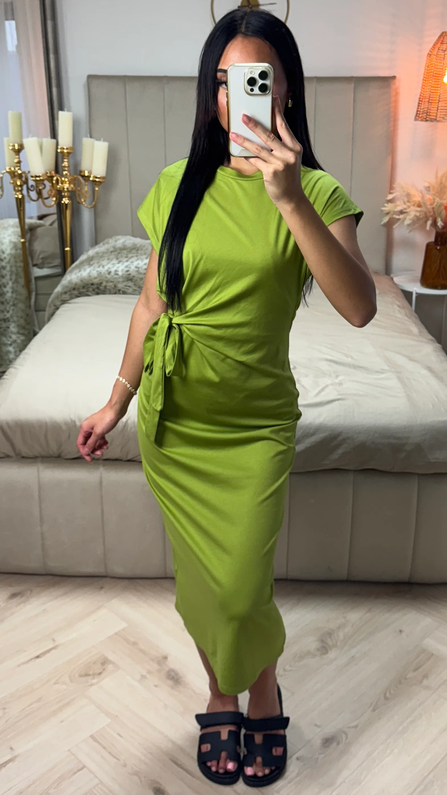 Midi Jurk met Strikdetail – Viscosemix en Stretch - Image 5