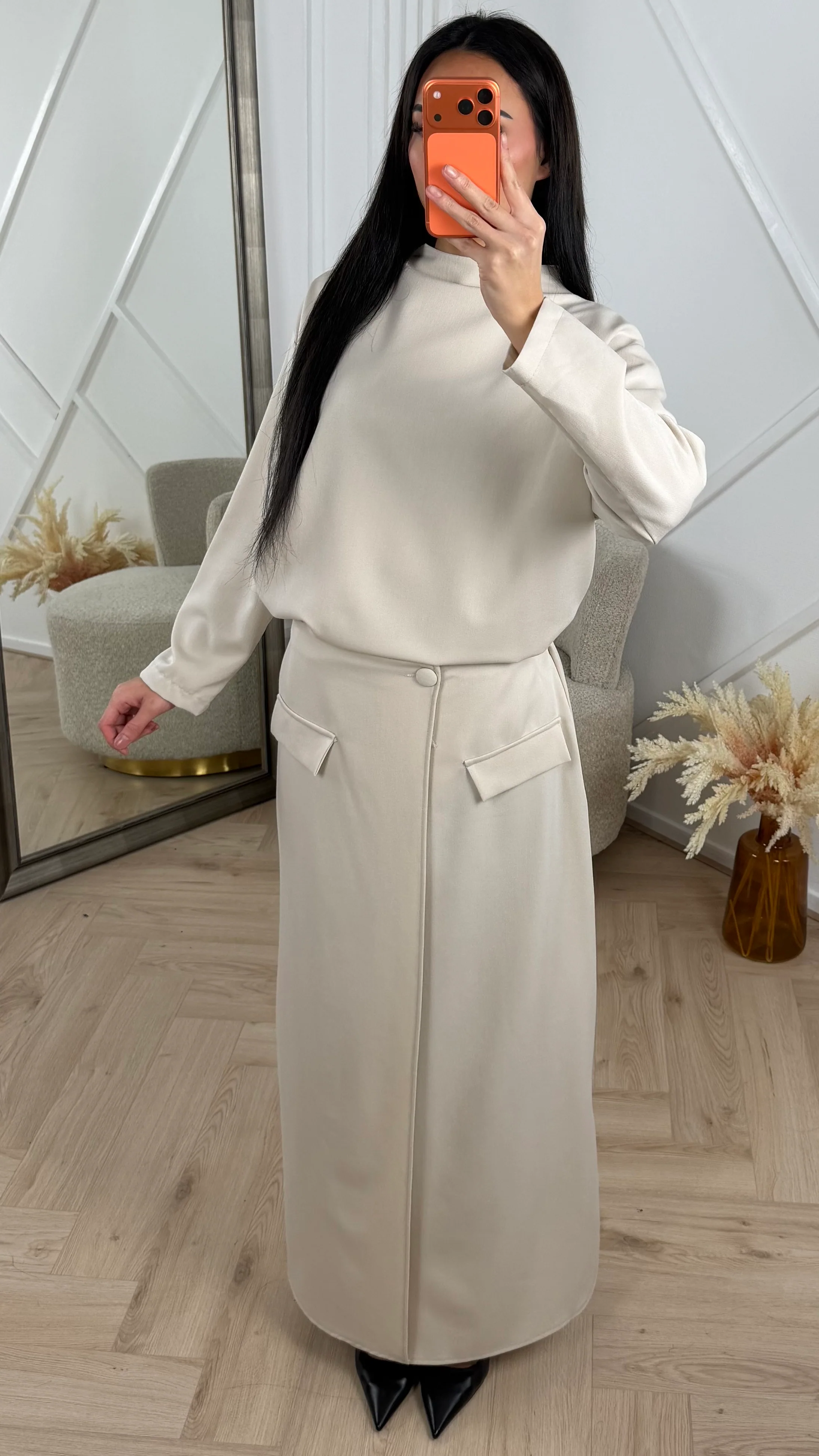 Minimal Two-Piece Set met Maxi Rok