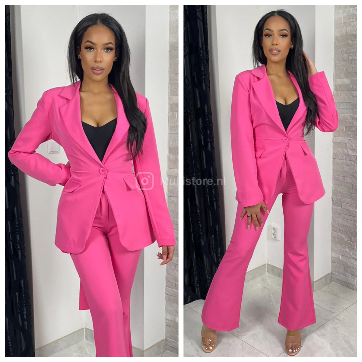 Musthave Tie Belt Blazer Set Wide Legs With Lining - Image 39