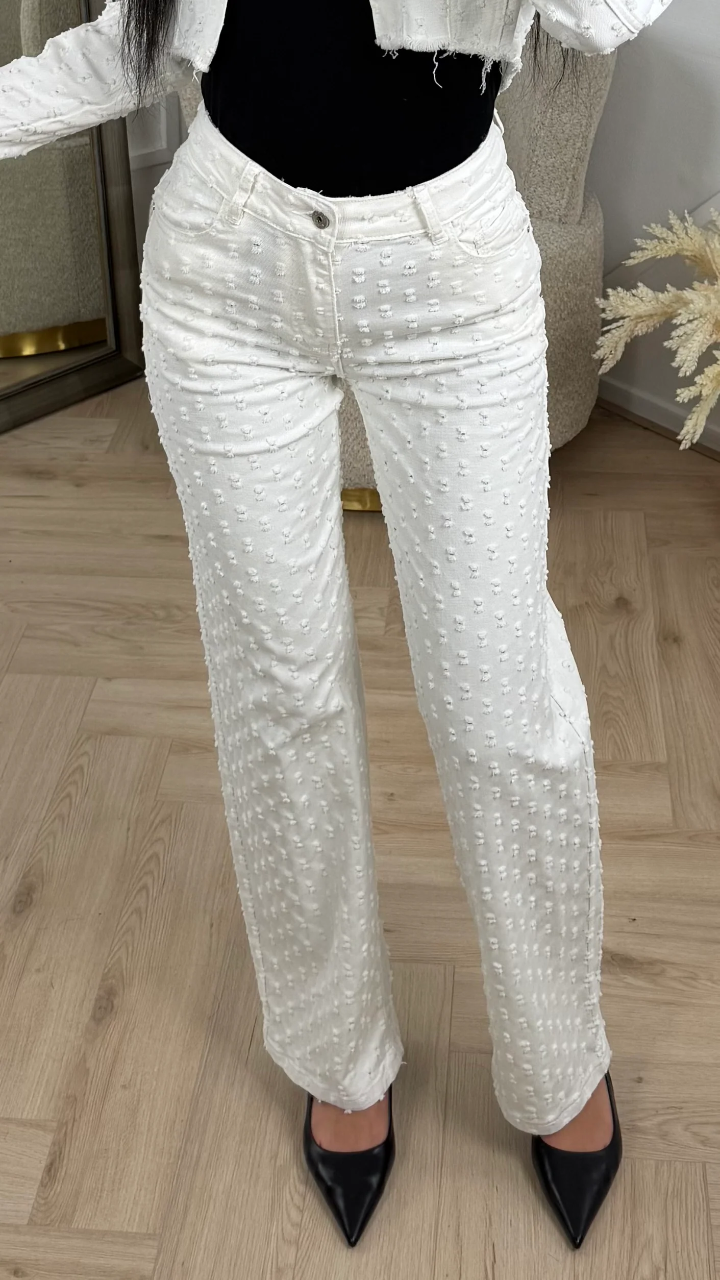 Denim Broek met Structuurdessin – H655-11